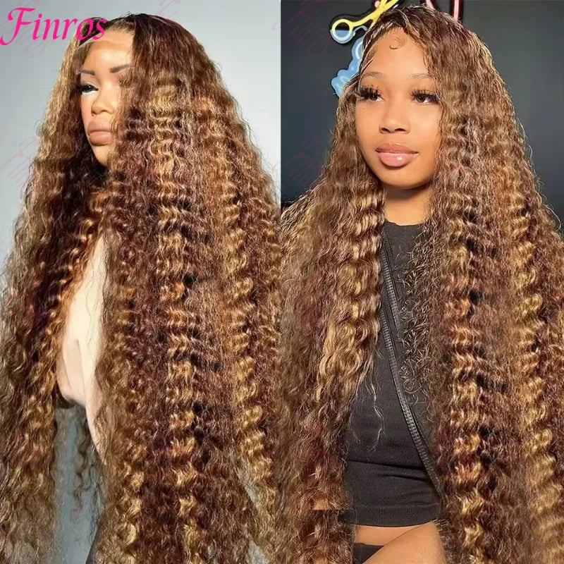 Luxury Girls• Curly Highlight Wig Human Hair Honey Blonde 13x4 Lace Front Deep Wave & 13x6 Hd Lace!