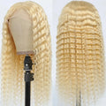 Material GIRL💰🎀 • Curly 613 Honey Blonde 13x 4~ 13x6 Transparent Lace Front Human Hair Wig 250% Density!