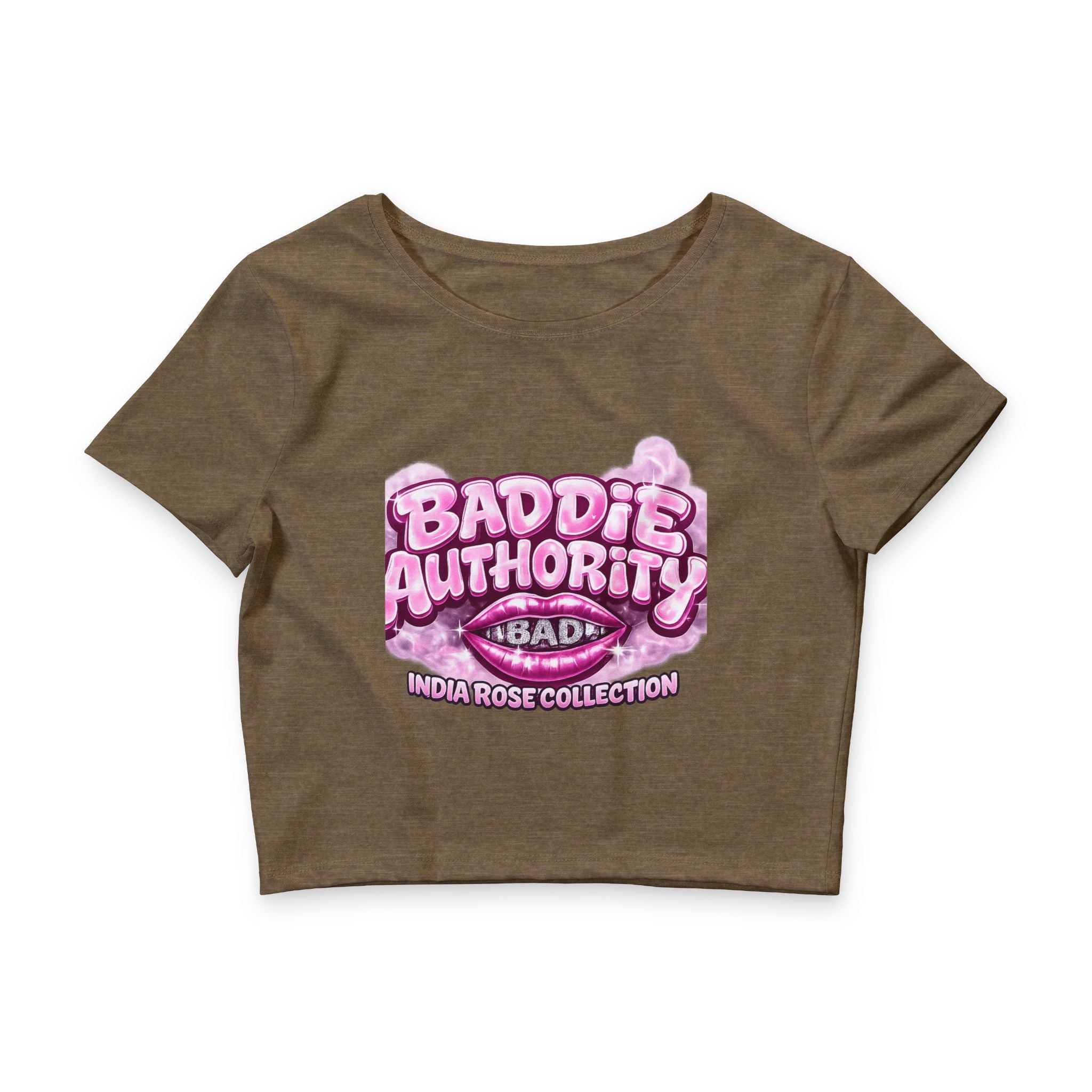 Baddie Authority Soft Luxe  PinK bubbly Crop Tee India Rose Collection