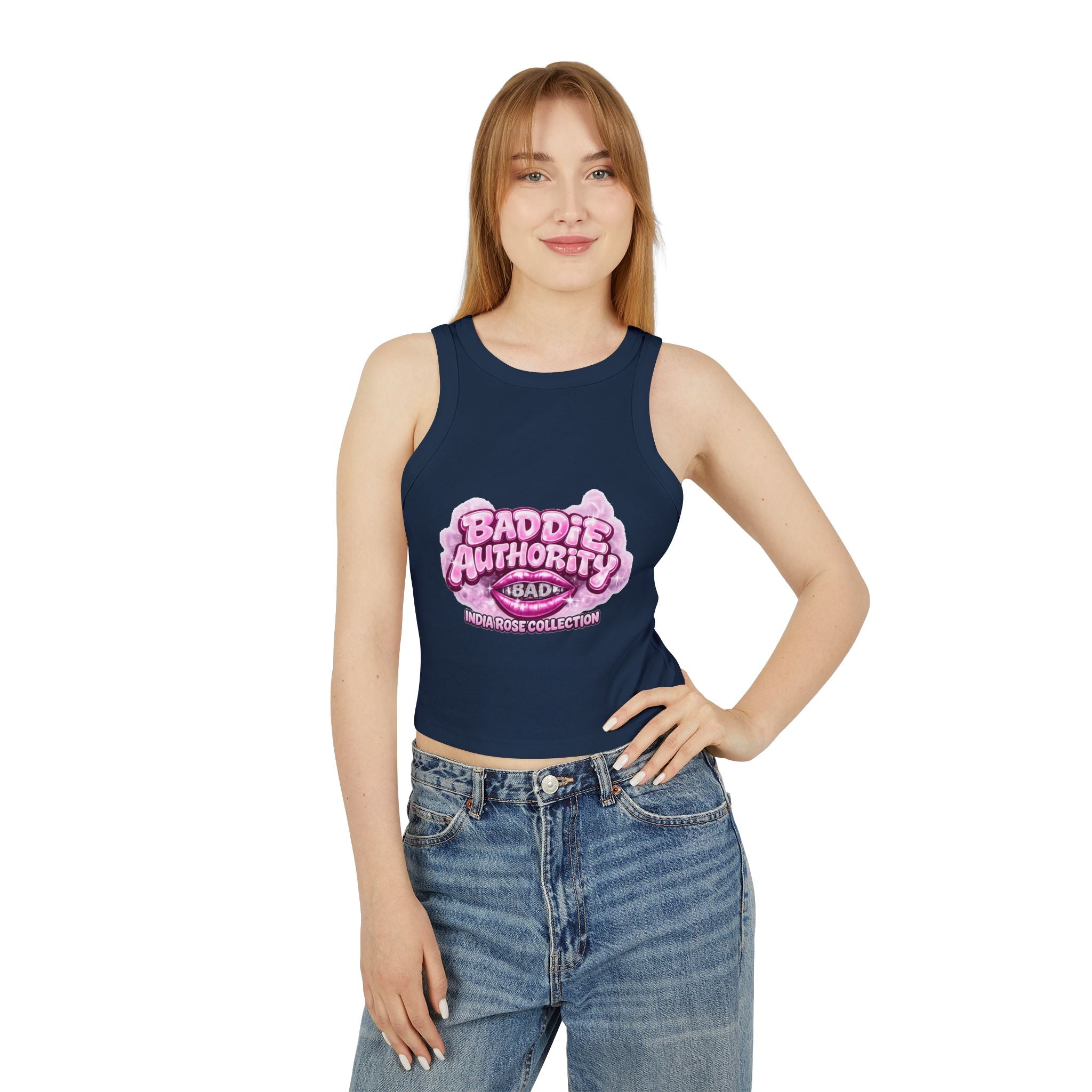 Baddie Authority “Gloss Boss” Crop Tank  India Rose Collection