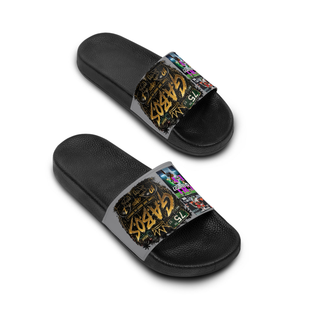 Grey• Malachi Toney Custom Inspired  Football Legacy Slides (BRAND) BADDIE A CO. LIMITED EDITION!
