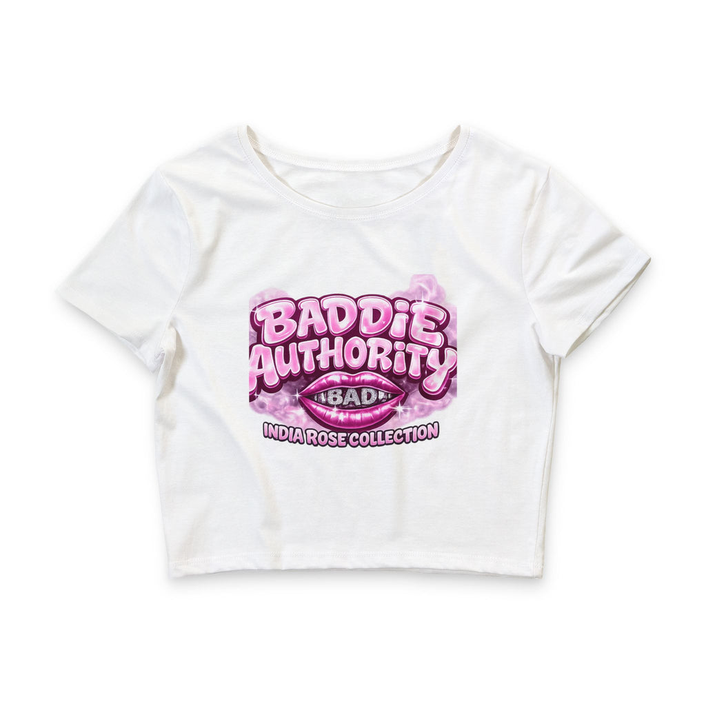 Baddie Authority Soft Luxe  PinK bubbly Crop Tee India Rose Collection
