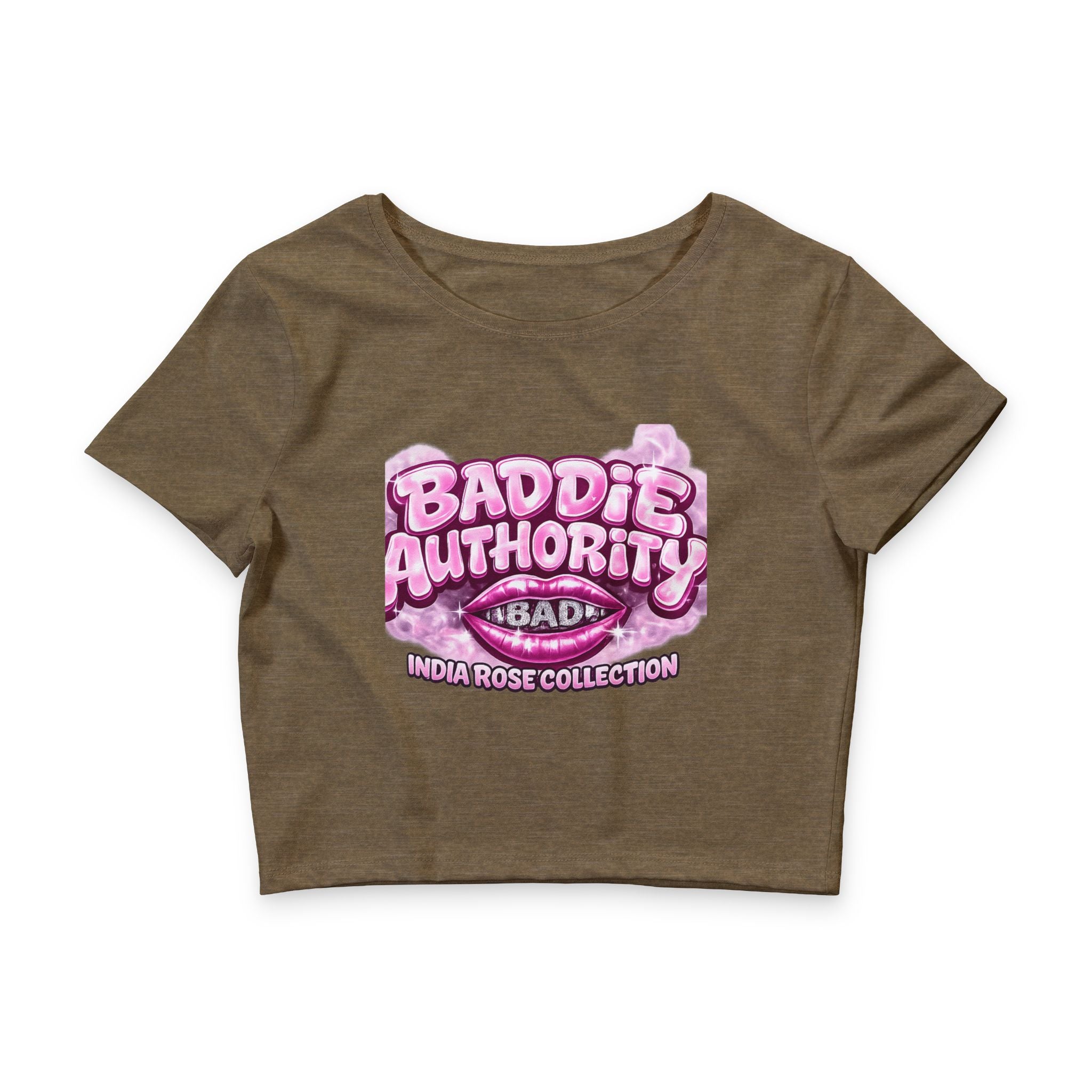 Baddie Authority Soft Luxe  PinK bubbly Crop Tee India Rose Collection