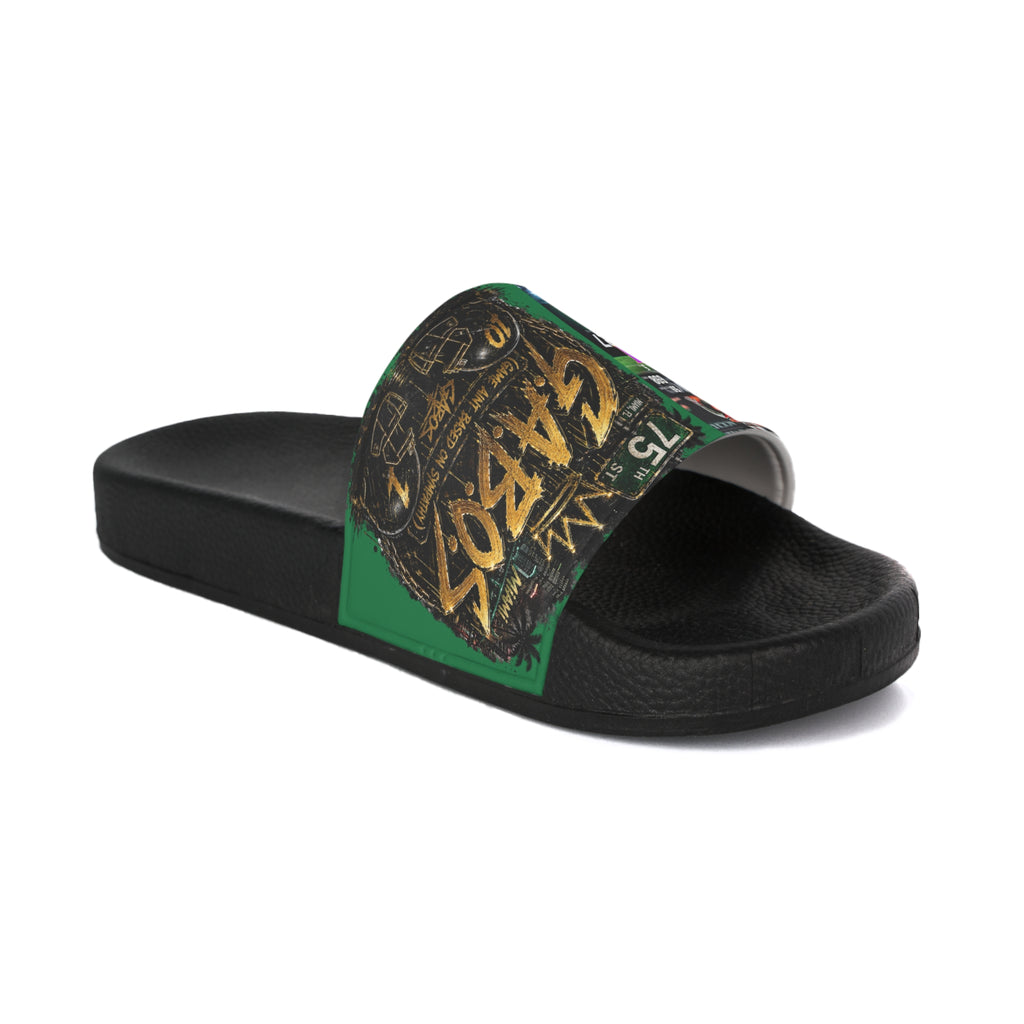 Green  Malachi Toney Custom Inspired  Football Legacy Slides (BRAND) BADDIE A CO. LIMITED EDITION!