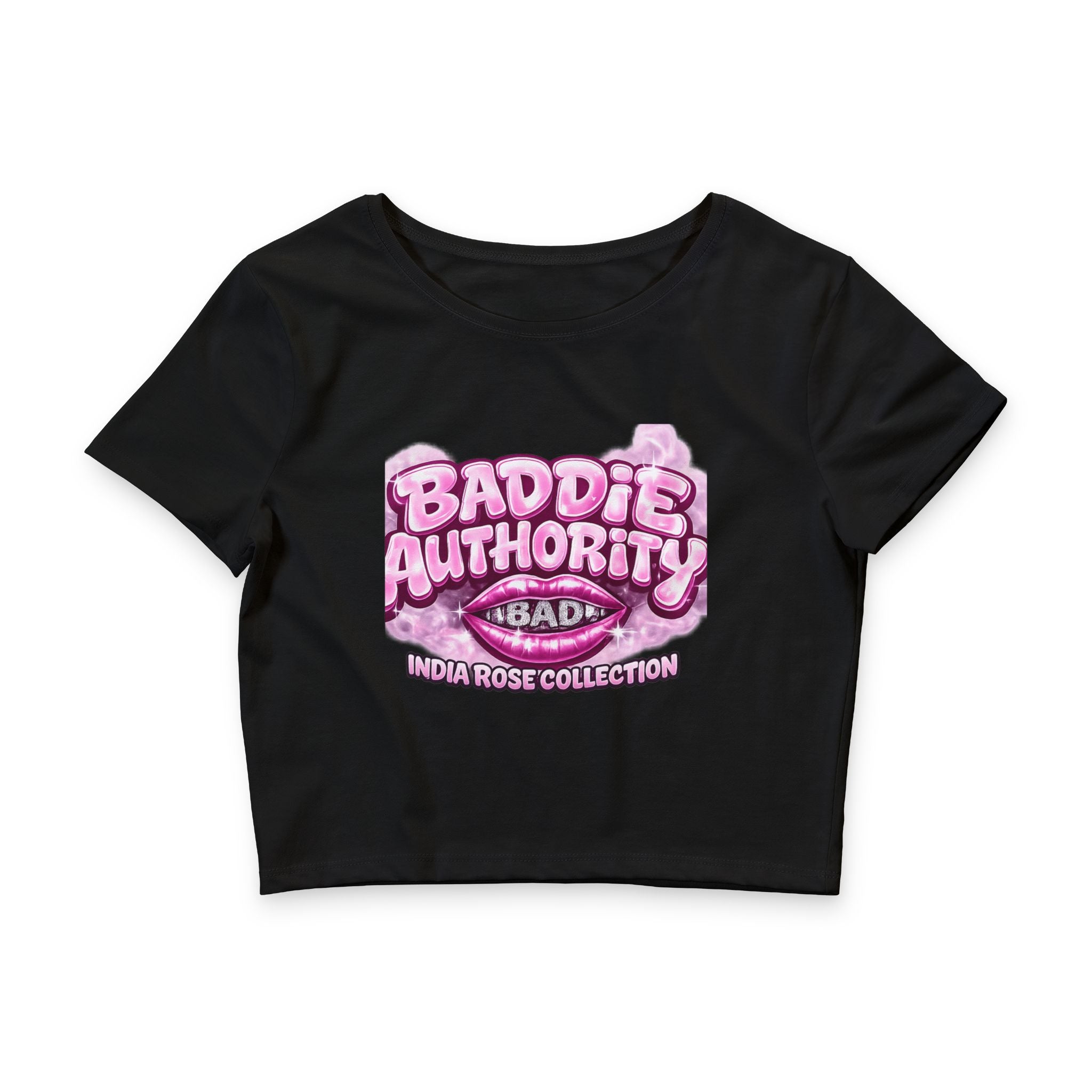 Baddie Authority Soft Luxe  PinK bubbly Crop Tee India Rose Collection