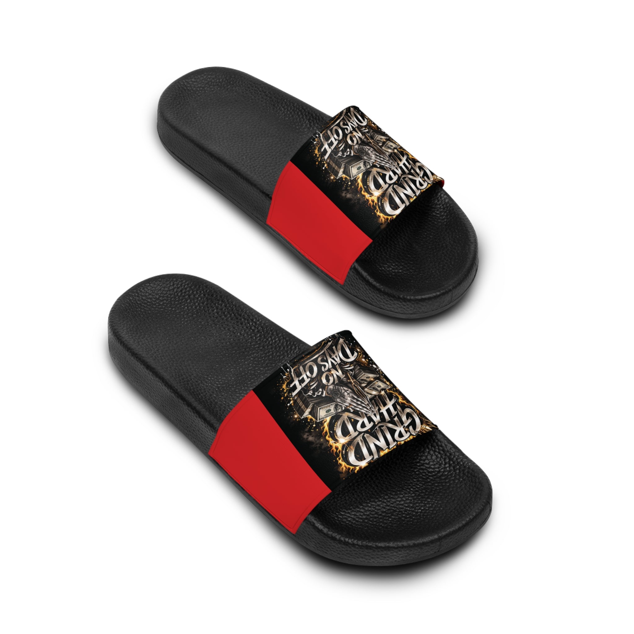 2 RED Grind Hard No Days Off (Street Hustle Attire Collection Slides)