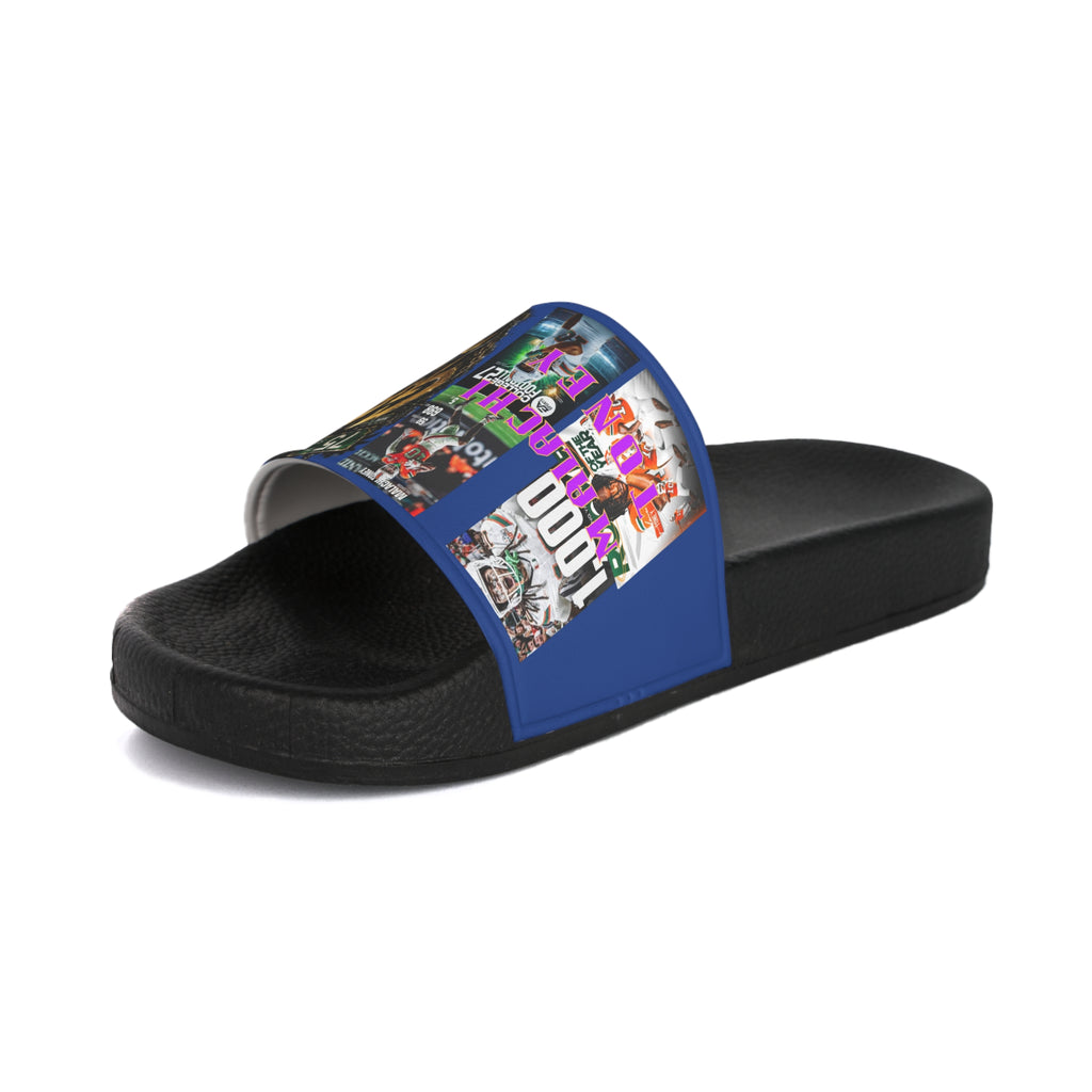 Blue •Malachi Toney Custom Inspired  Football Legacy Slides (BRAND) BADDIE A CO. LIMITED EDITION!