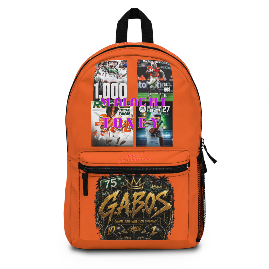 Orange ••  G.A.B.O.S.(MALACHI TONEY INSPIRED BACKPACK)  Baddie Authority Co. LIMITED EDITION… Go Caness!