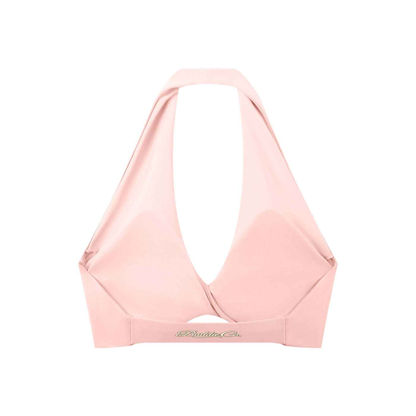 BADDIE AUTHORITY BLUSH HALTER  SPORTS BRA