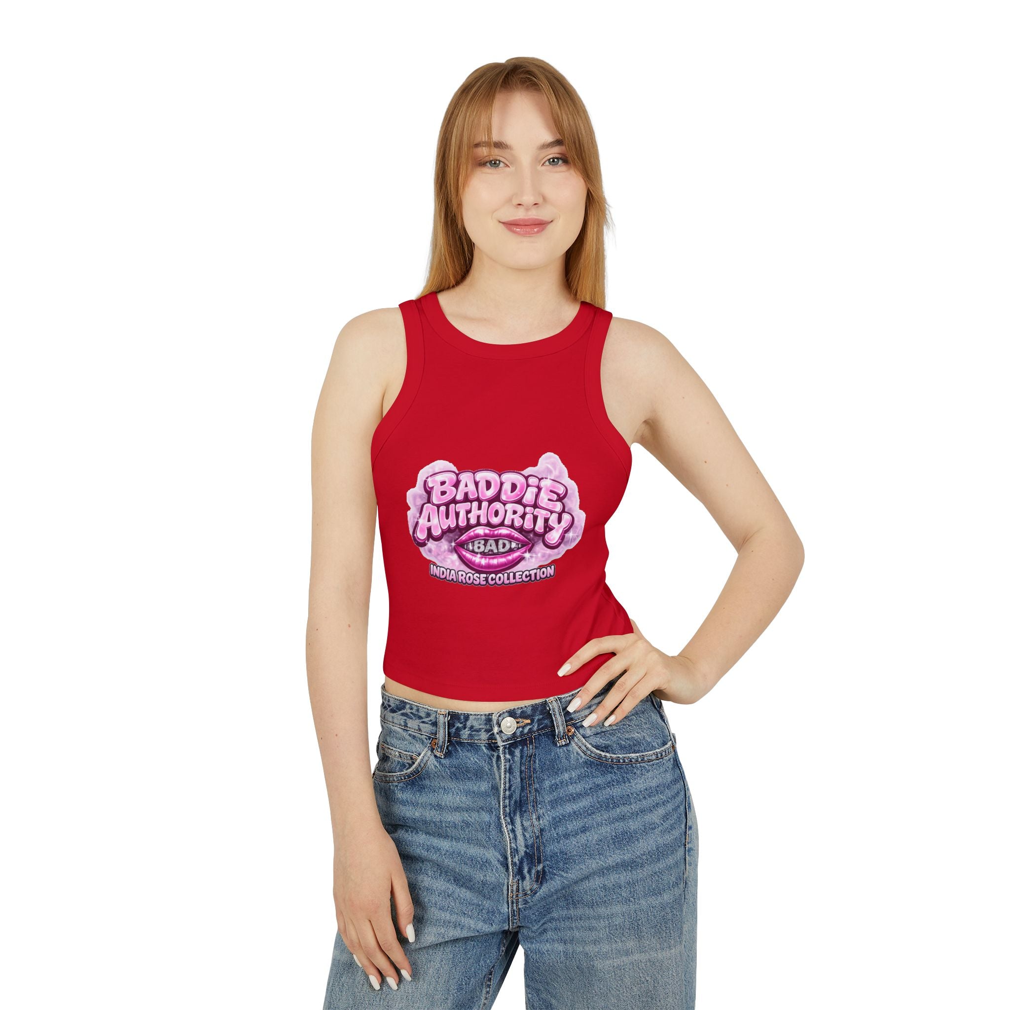 Baddie Authority “Gloss Boss” Crop Tank  India Rose Collection