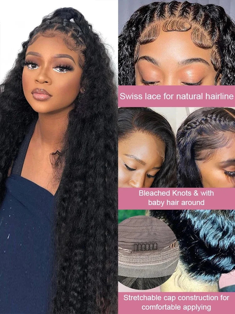 Island GYAL🏝️🍹• 13x6 Hd Transparent Deep Wave Lace Front Wig • Human Hair 250 Density Curly  Pre Plucked Brazilian Textured !