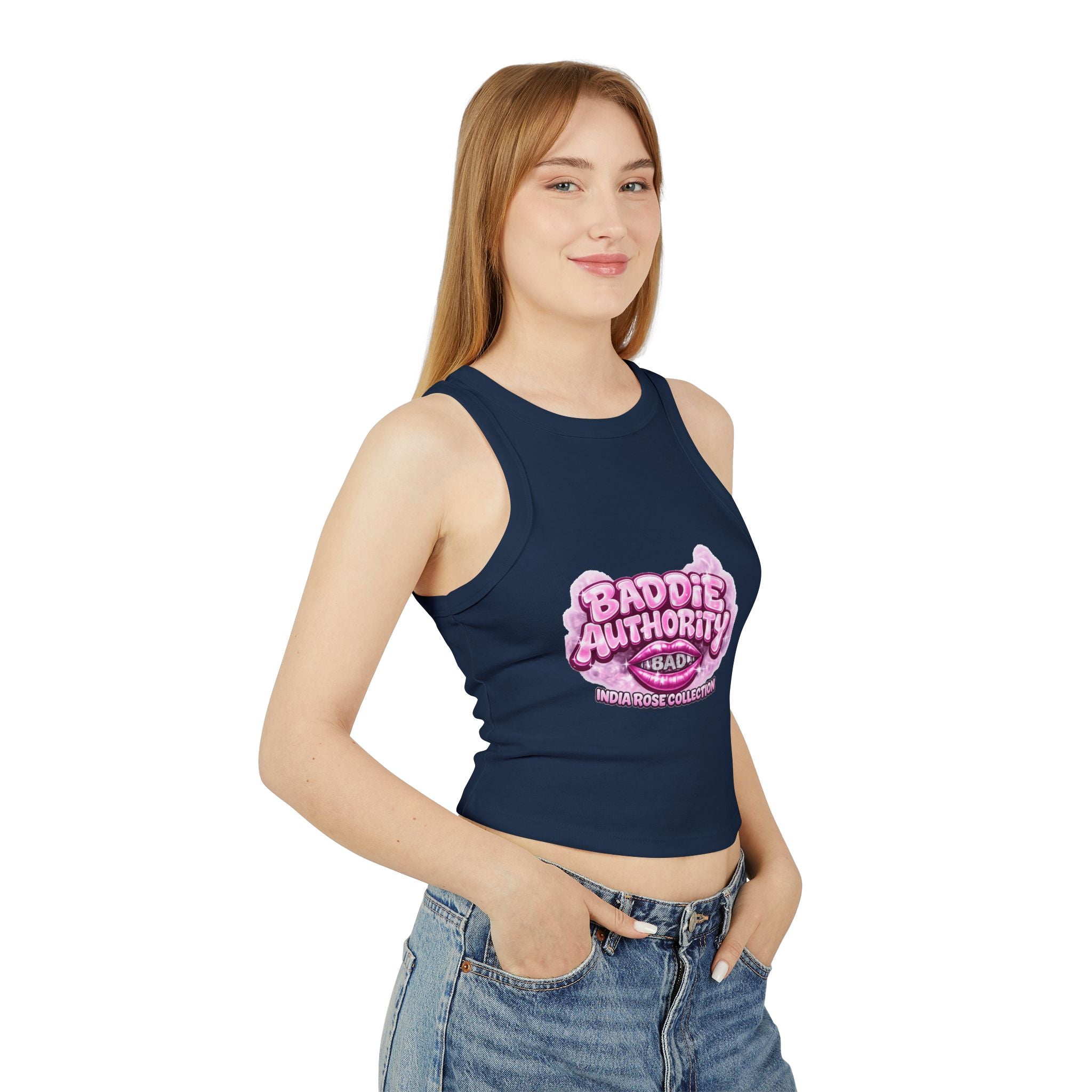 Baddie Authority “Gloss Boss” Crop Tank  India Rose Collection