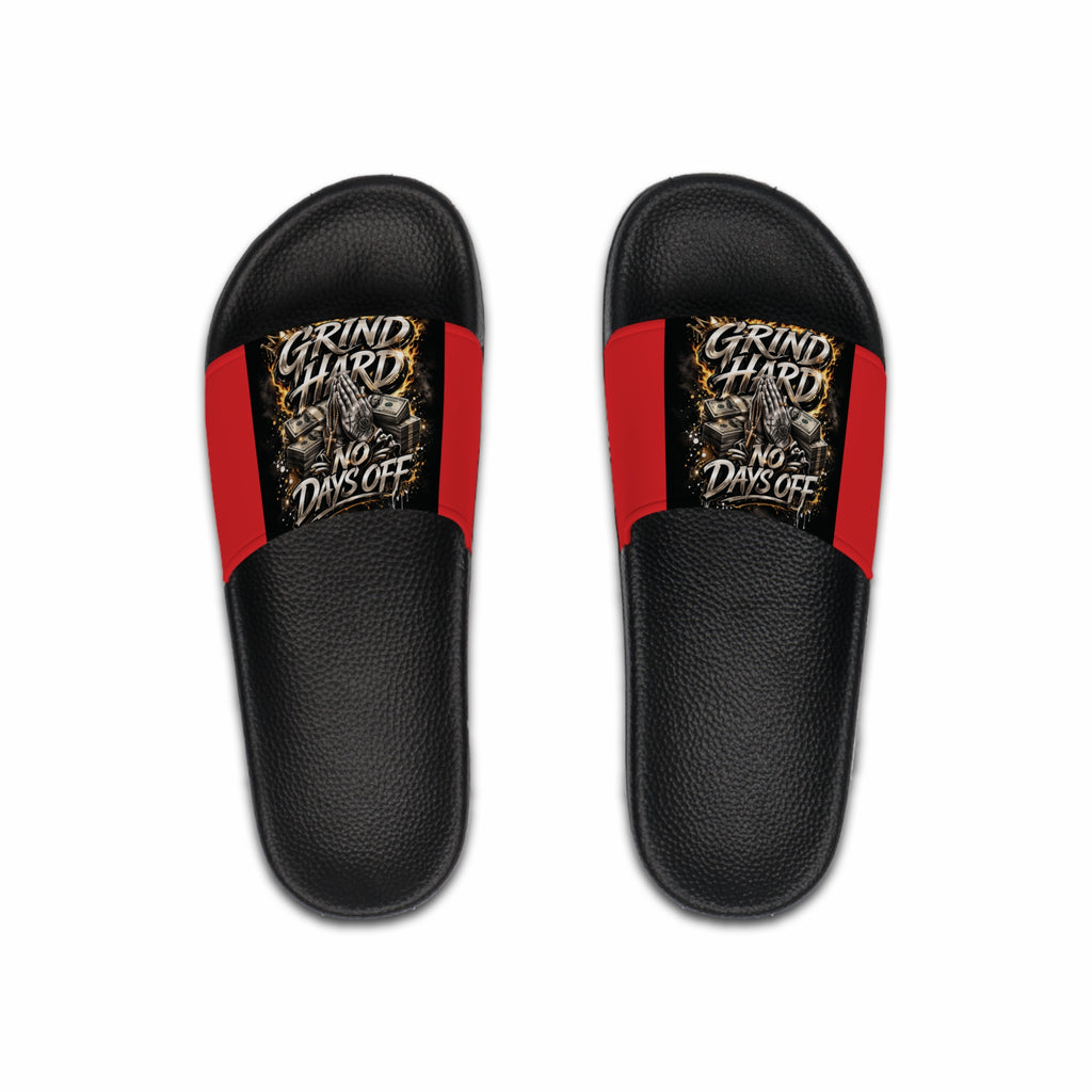 2 RED Grind Hard No Days Off (Street Hustle Attire Collection Slides)