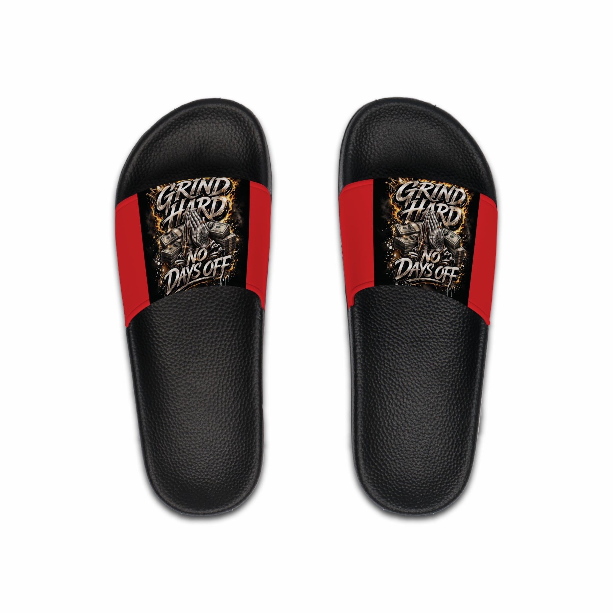 2 RED Grind Hard No Days Off (Street Hustle Attire Collection Slides)