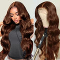 Raw Luxury Baddie • 13x6 Chocolate Brown HD Lace Front Human Hair Wig•  Body Wave  180 % ~ 200 Density Frontals