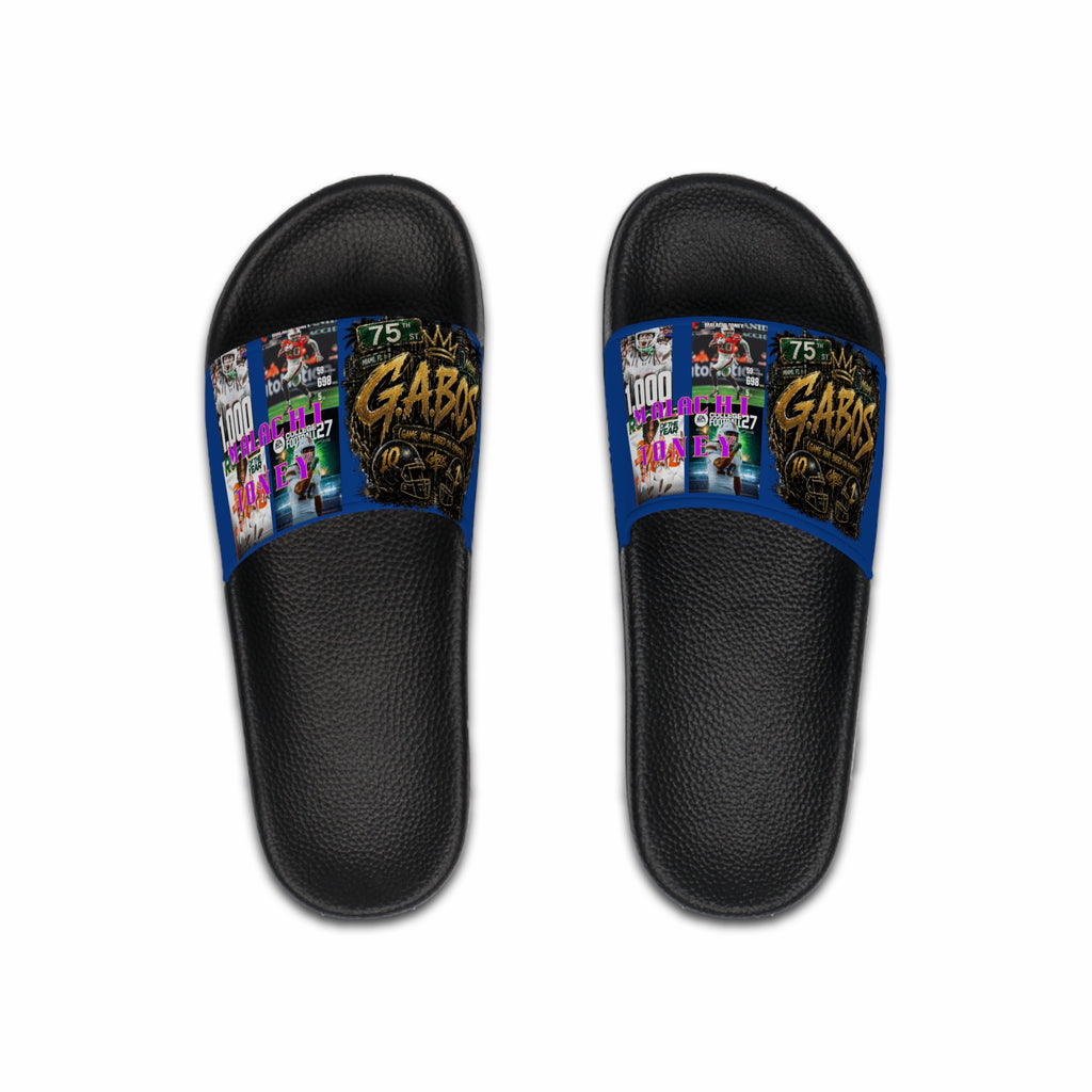 Blue •Malachi Toney Custom Inspired  Football Legacy Slides (BRAND) BADDIE A CO. LIMITED EDITION!