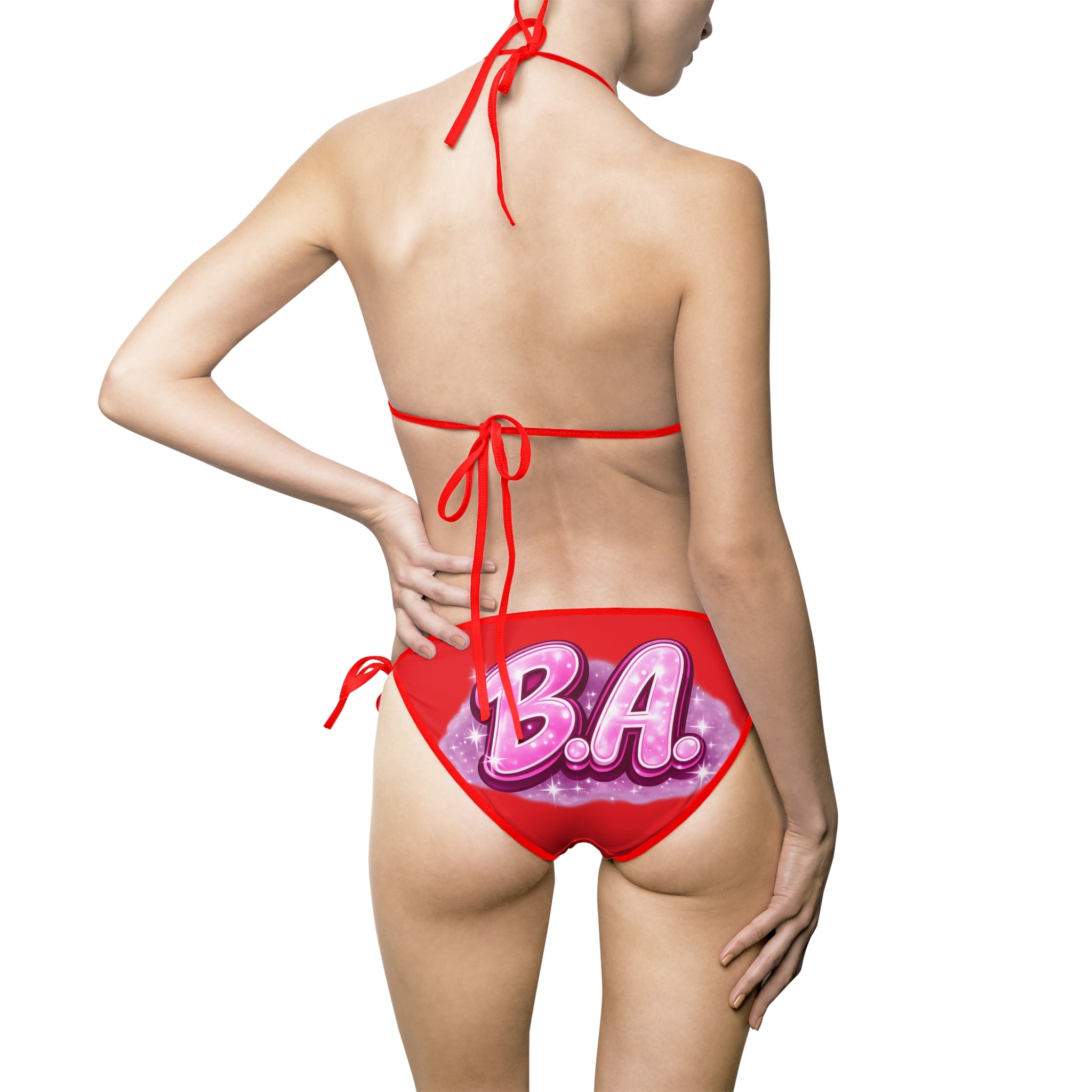 RED Baddie Authority Signature Bikini Set India Rose Collection all black