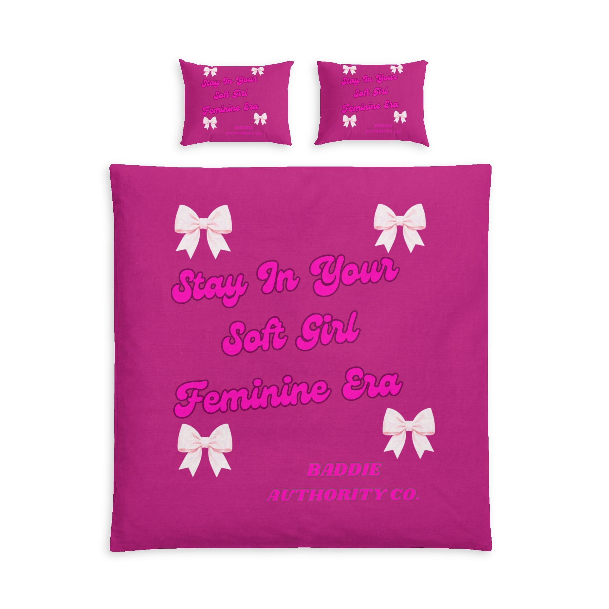 Pink Stay In Your Soft Girl Feminine Era™ Bed Set