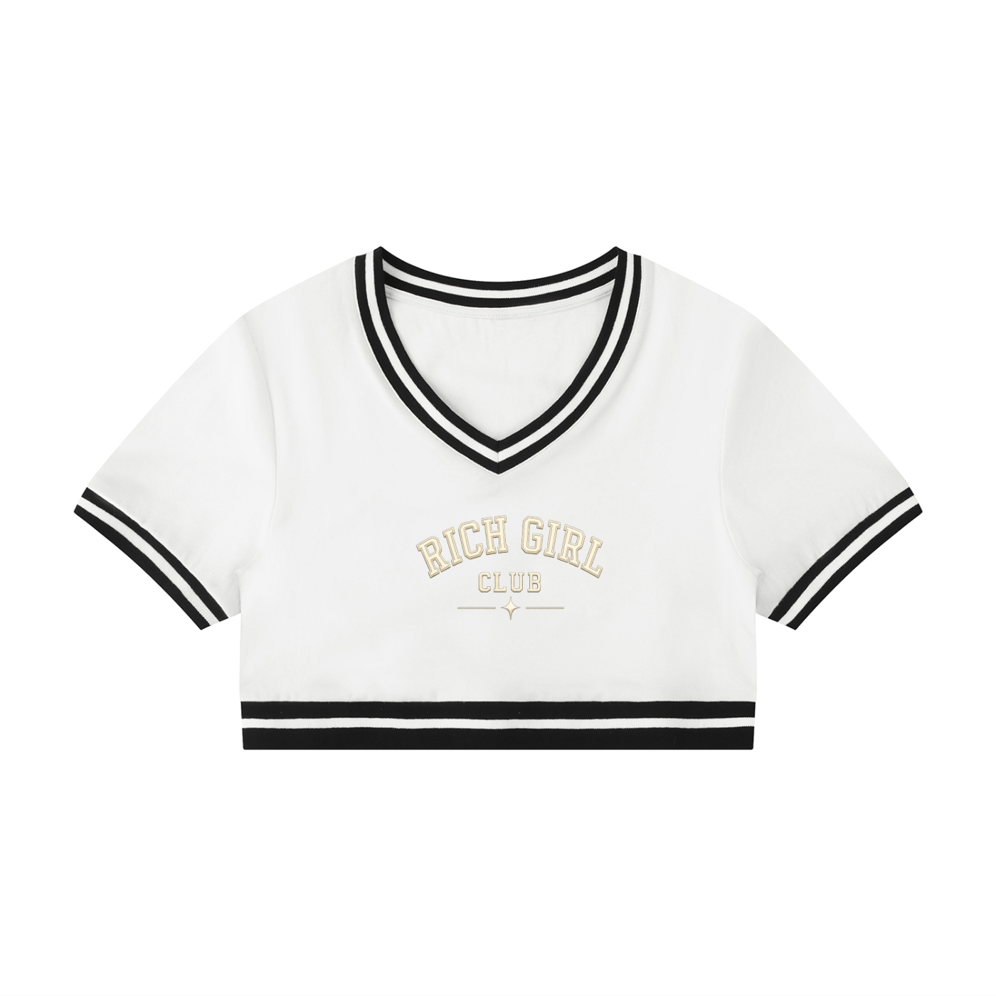 RICH GIRL CLUB VARSITY CROP TOP ~ B.A EDITION