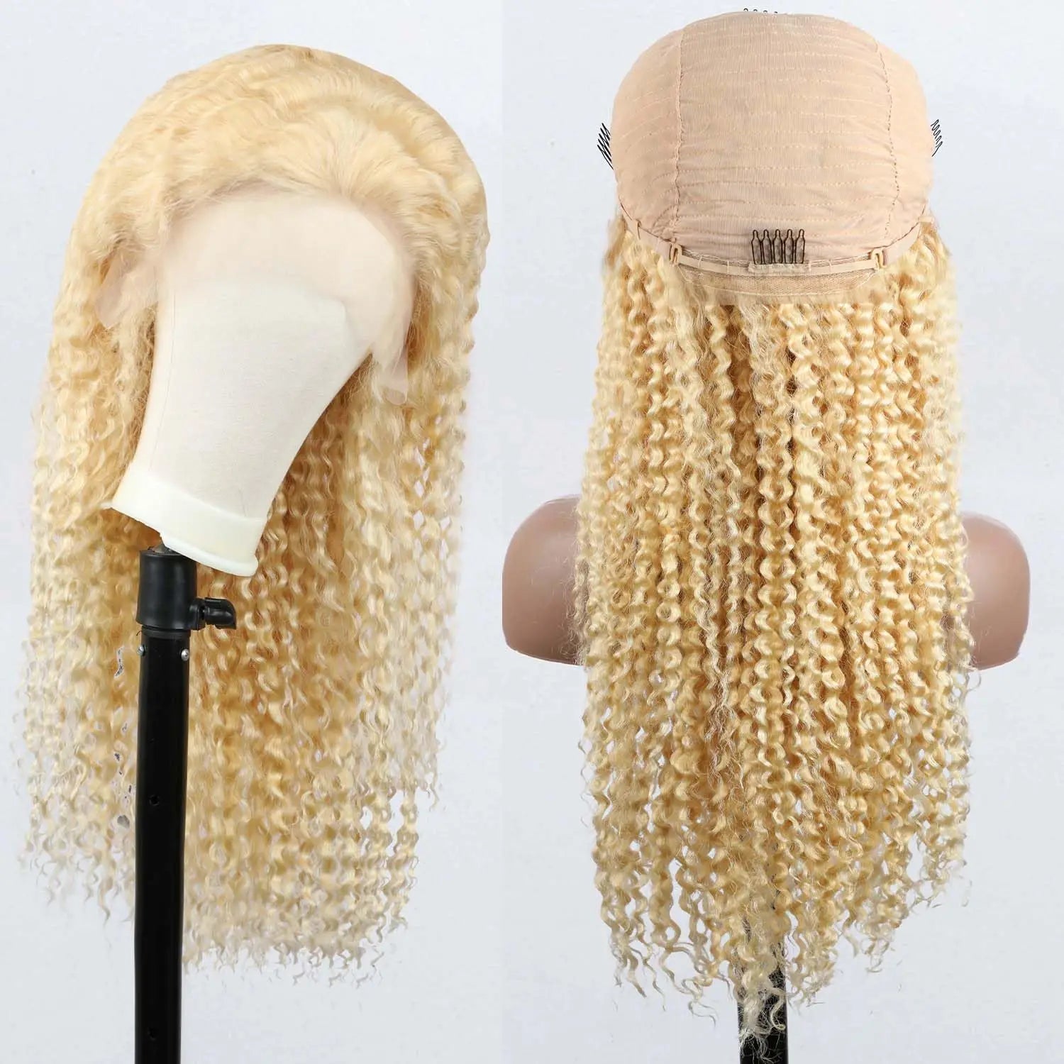 Material GIRL💰🎀 • Curly 613 Honey Blonde 13x 4~ 13x6 Transparent Lace Front Human Hair Wig 250% Density!