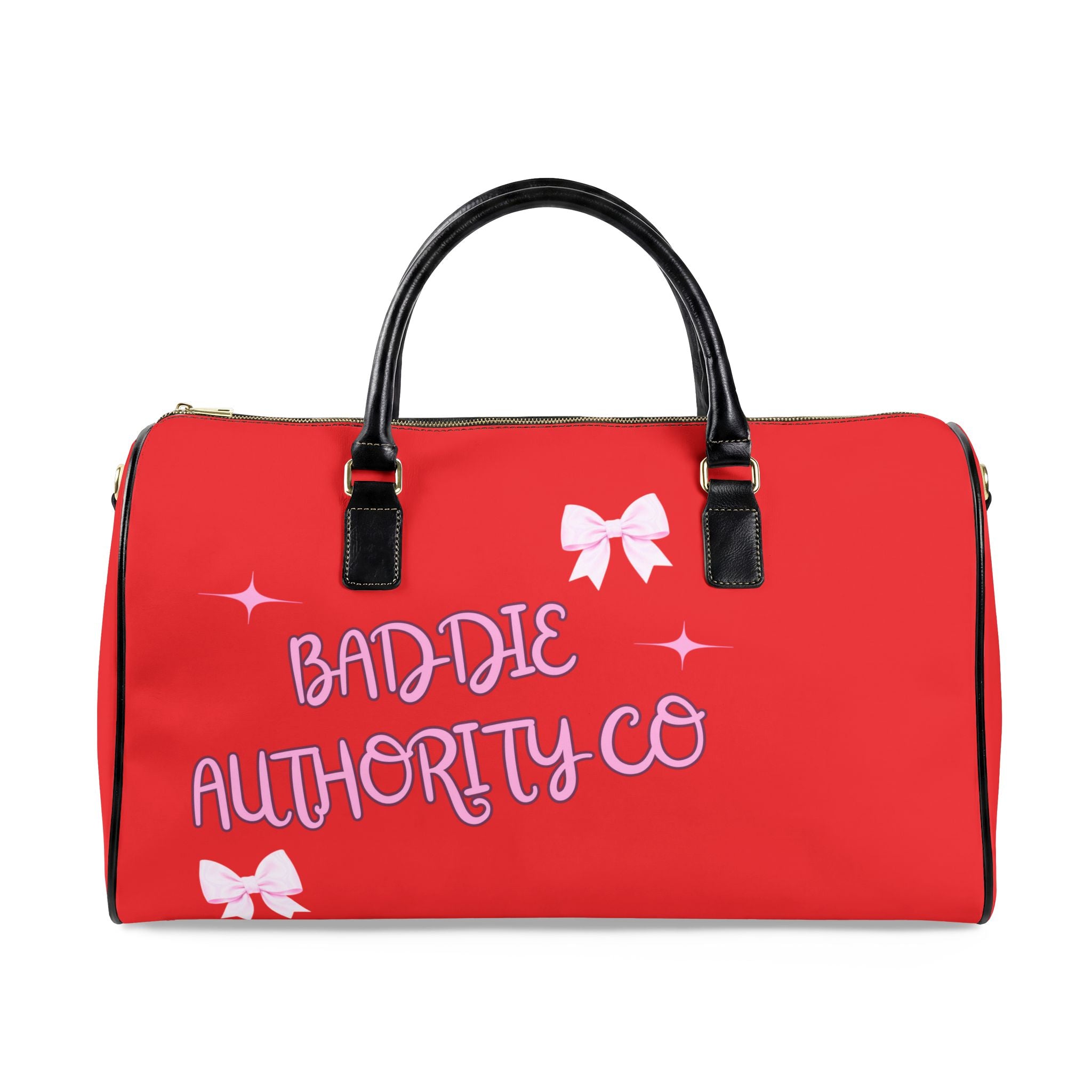 RED GIRLS TRIP! Baddie Authority Co.. Edition Travel Bag