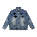 B.A. “Rockstar Crosses” Vintage Denim  | Luxury Streetwear Jacket