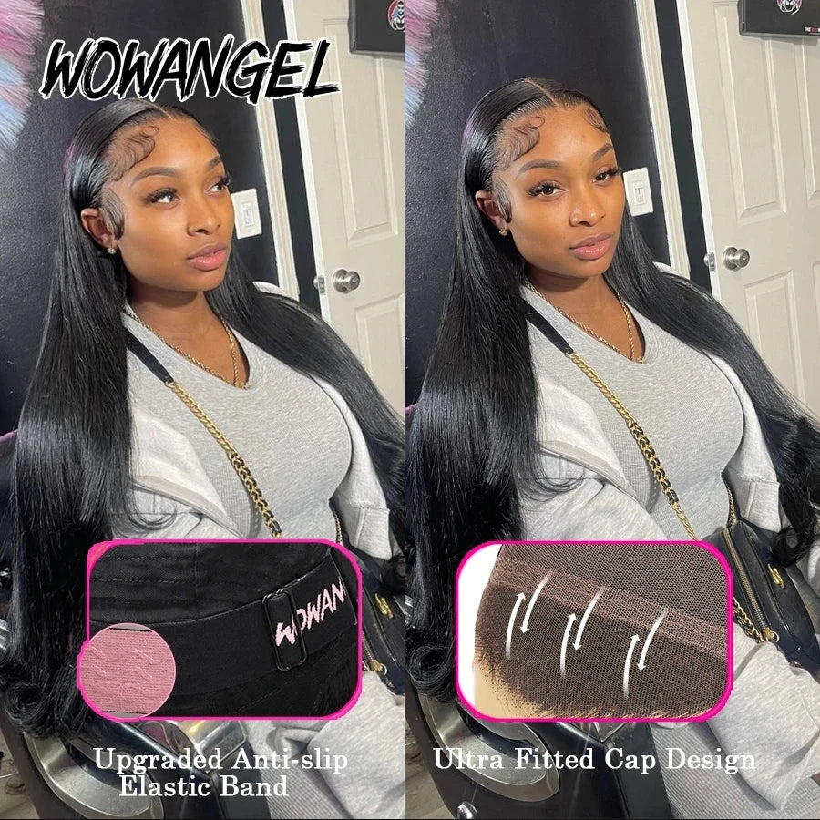 Raw Bad SH! “Baddie Authority Co. 250% Pre Bleached 13x6 HD Lace Front Wigs Glueless Straight Human Hair Pre Plucked Brazilian texture !