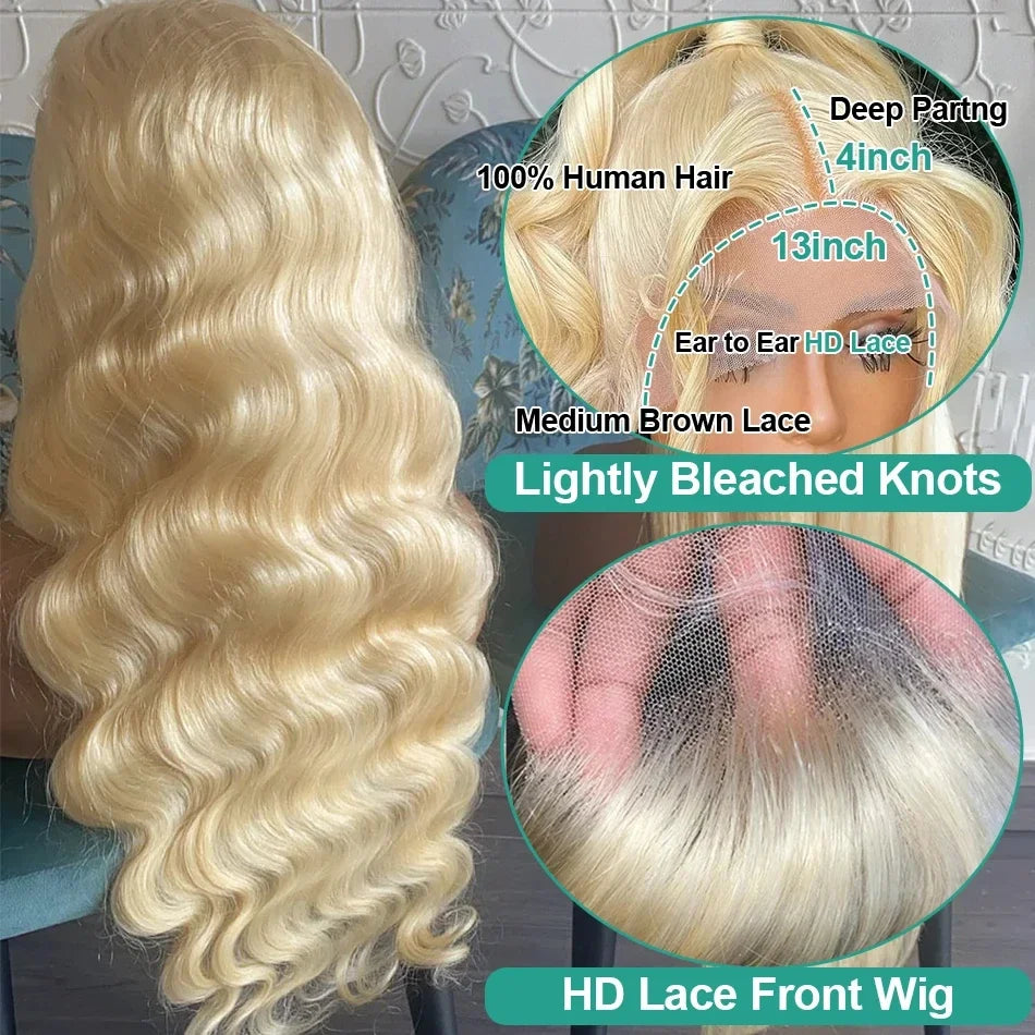 R!ch Girl • 613 HD Lace Frontal Wig 13x6 Human Hair Wigs• Body Wave Wig 250 Density Transparent Lace Brazilian Hair Summer Vibes !