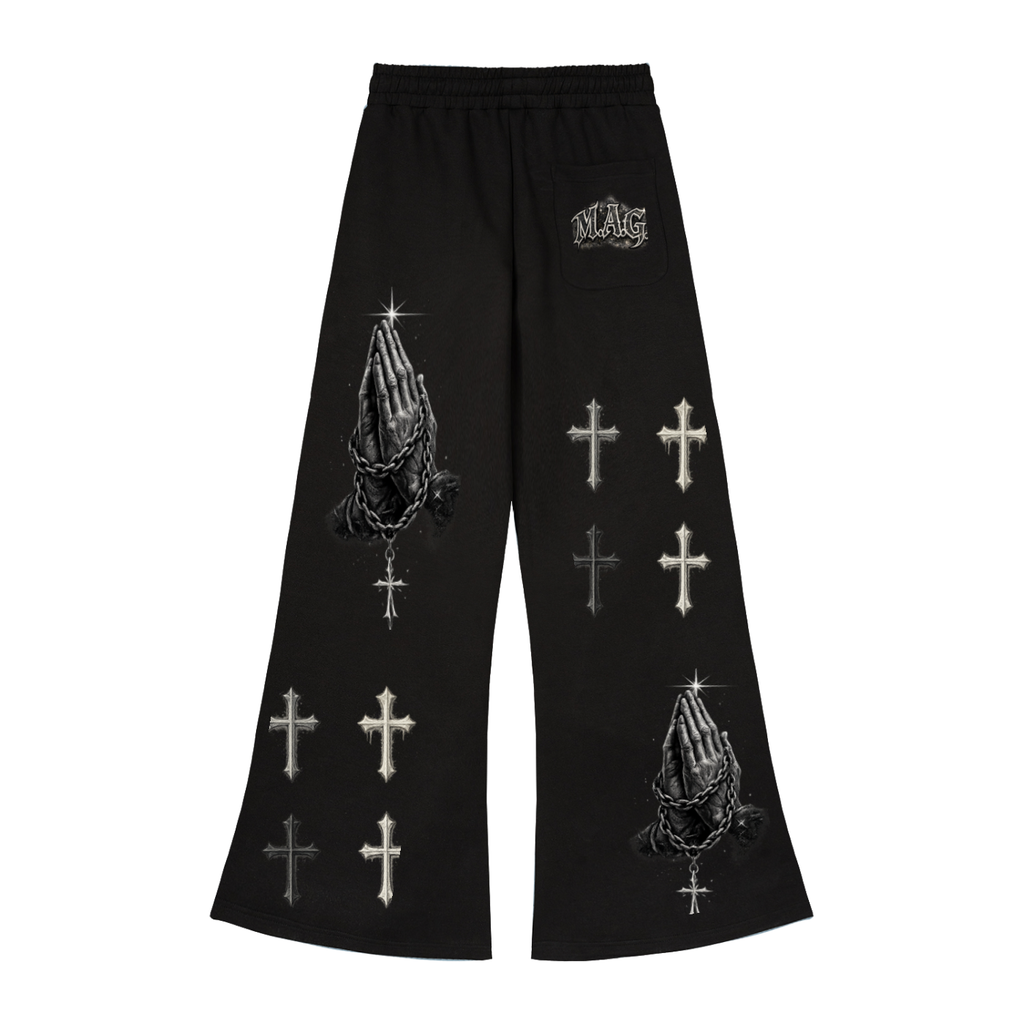 Rich Loyalty Rockstar Flared Sweatpants  | Gothic Luxury Streetwear | M.A.G. Edition