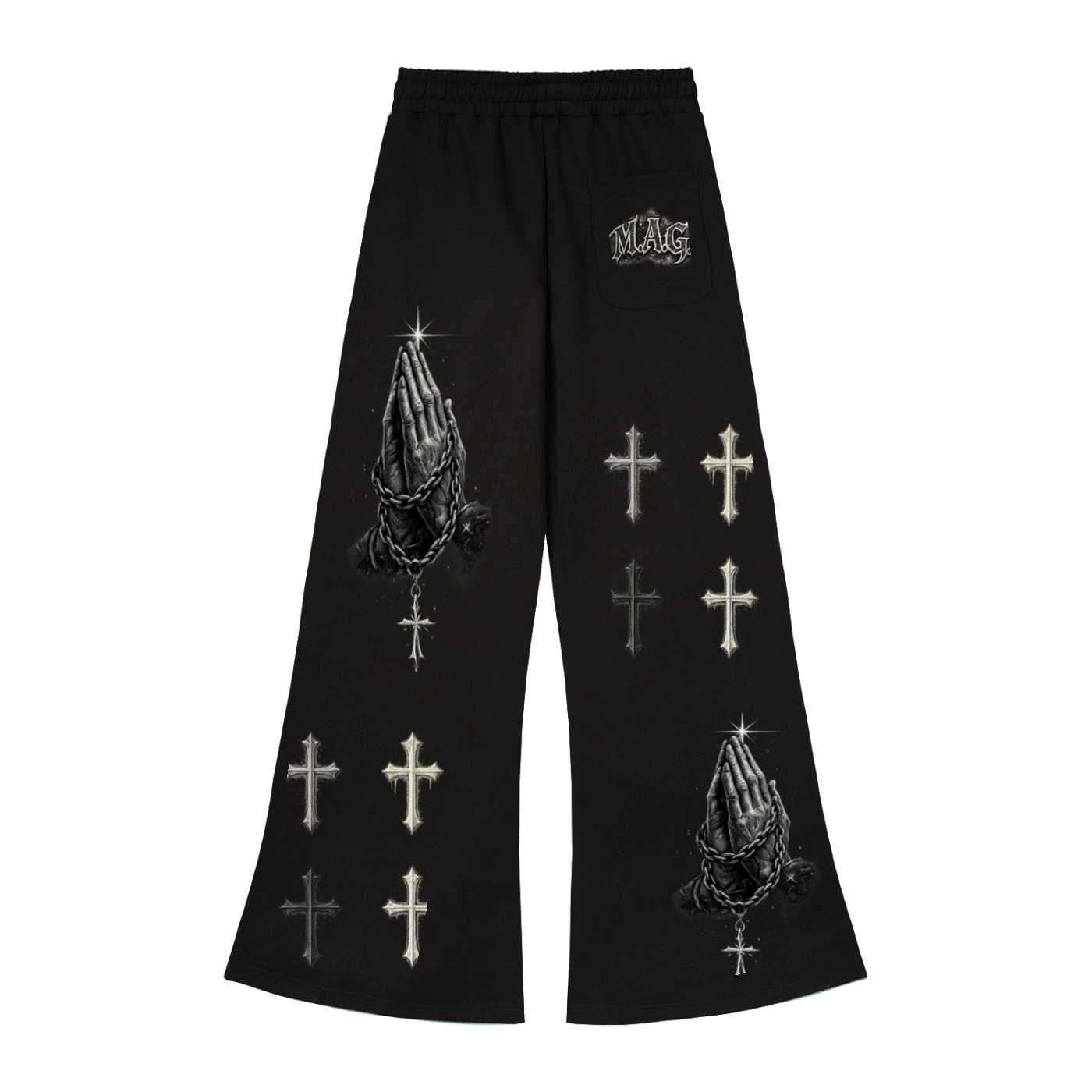 Rich Loyalty Rockstar Flared Sweatpants  | Gothic Luxury Streetwear | M.A.G. Edition