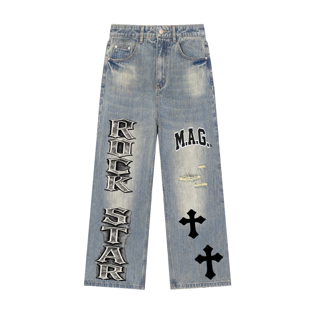 M.A.G. “Against All Odds” Vintage Denim Jeans  | Rockstar Streetwear Baggy Jean