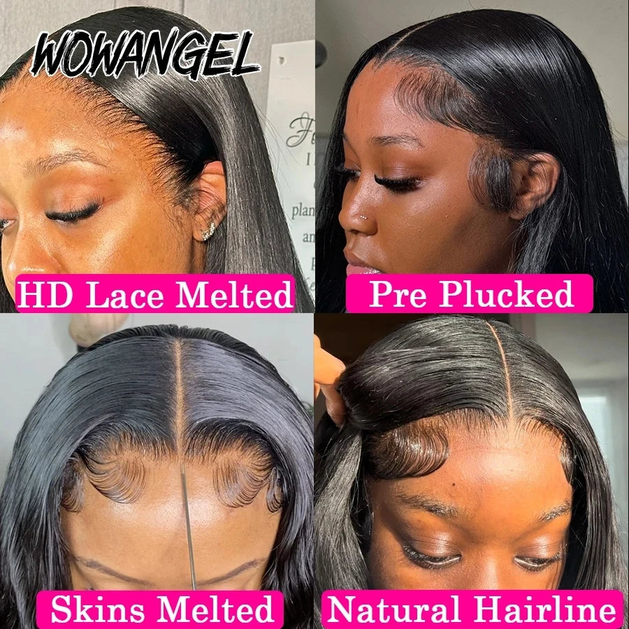 Raw Bad SH! “Baddie Authority Co. 250% Pre Bleached 13x6 HD Lace Front Wigs Glueless Straight Human Hair Pre Plucked Brazilian texture !