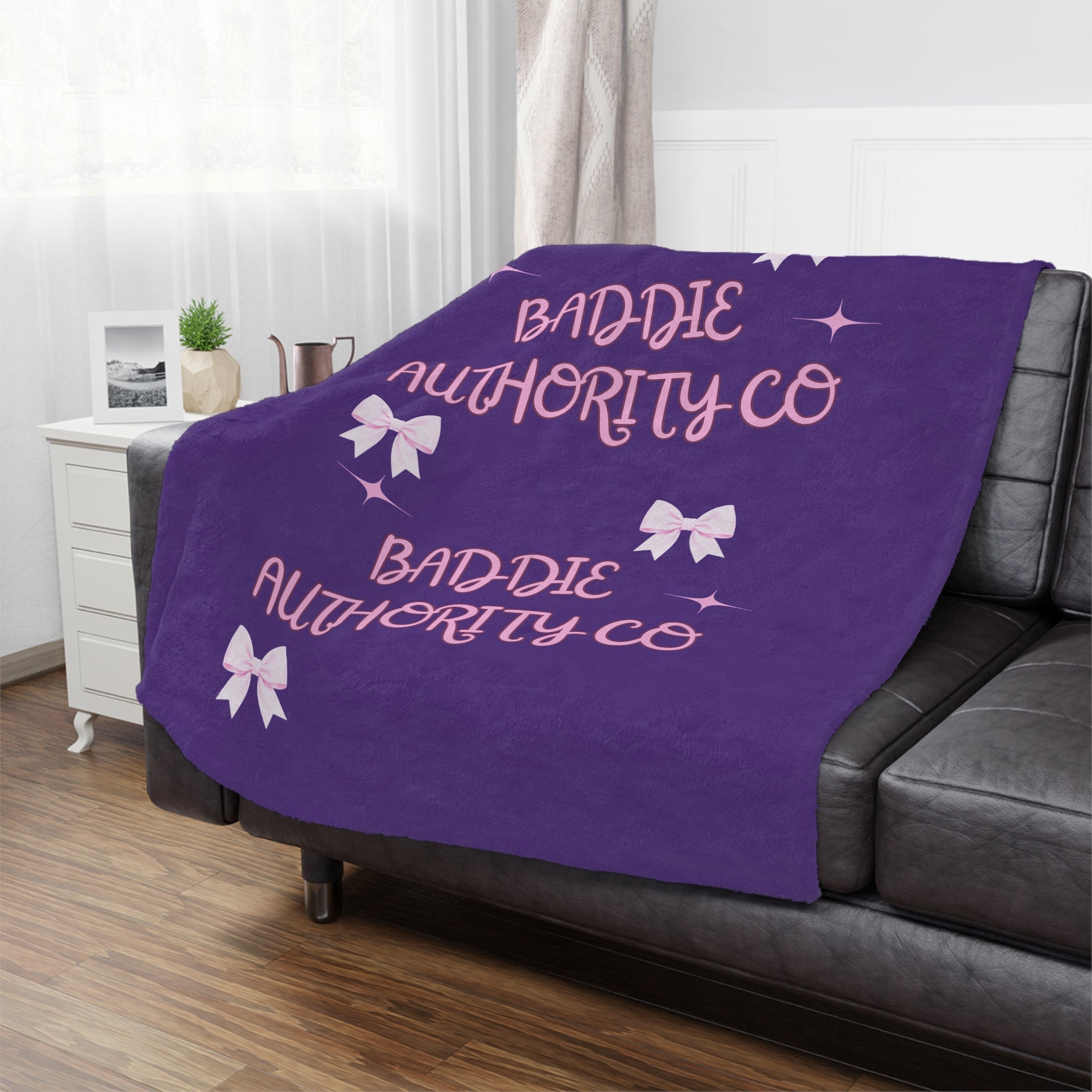 Purple Baddie Authority Co. Minky Blanket