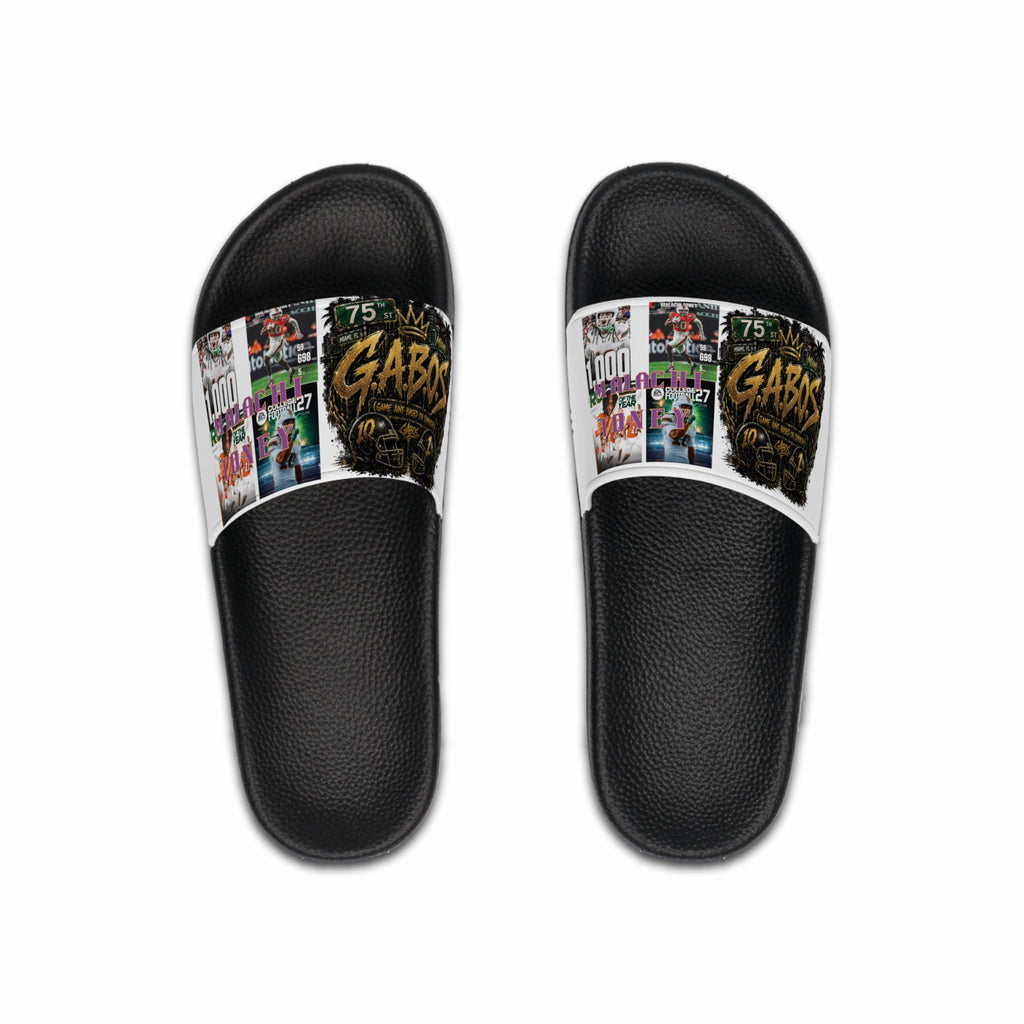 White Out Day!  Malachi Toney Custom Inspired  Football Legacy Slides (BRAND) BADDIE A CO. LIMITED EDITION! Canes Original!
