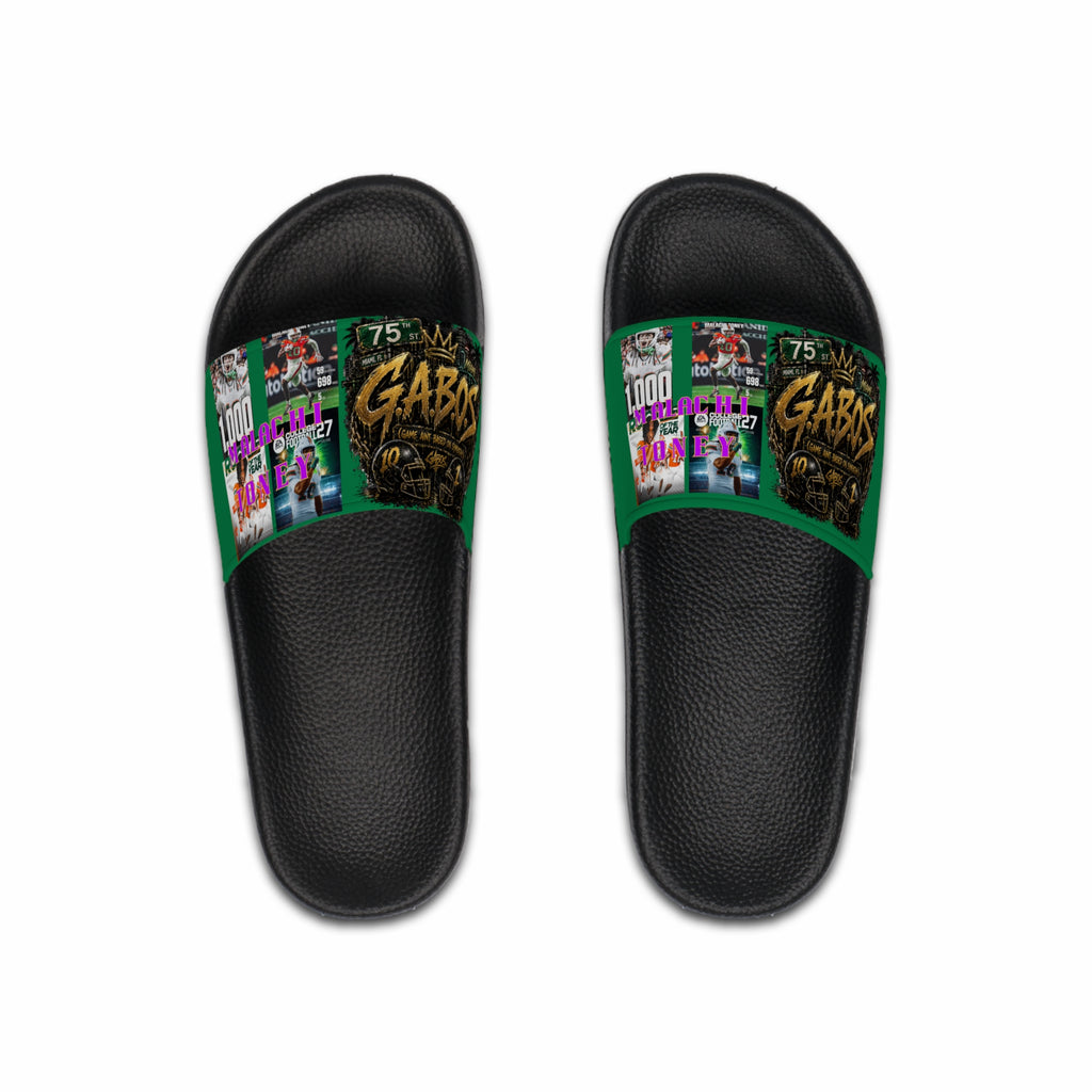 Green  Malachi Toney Custom Inspired  Football Legacy Slides (BRAND) BADDIE A CO. LIMITED EDITION!