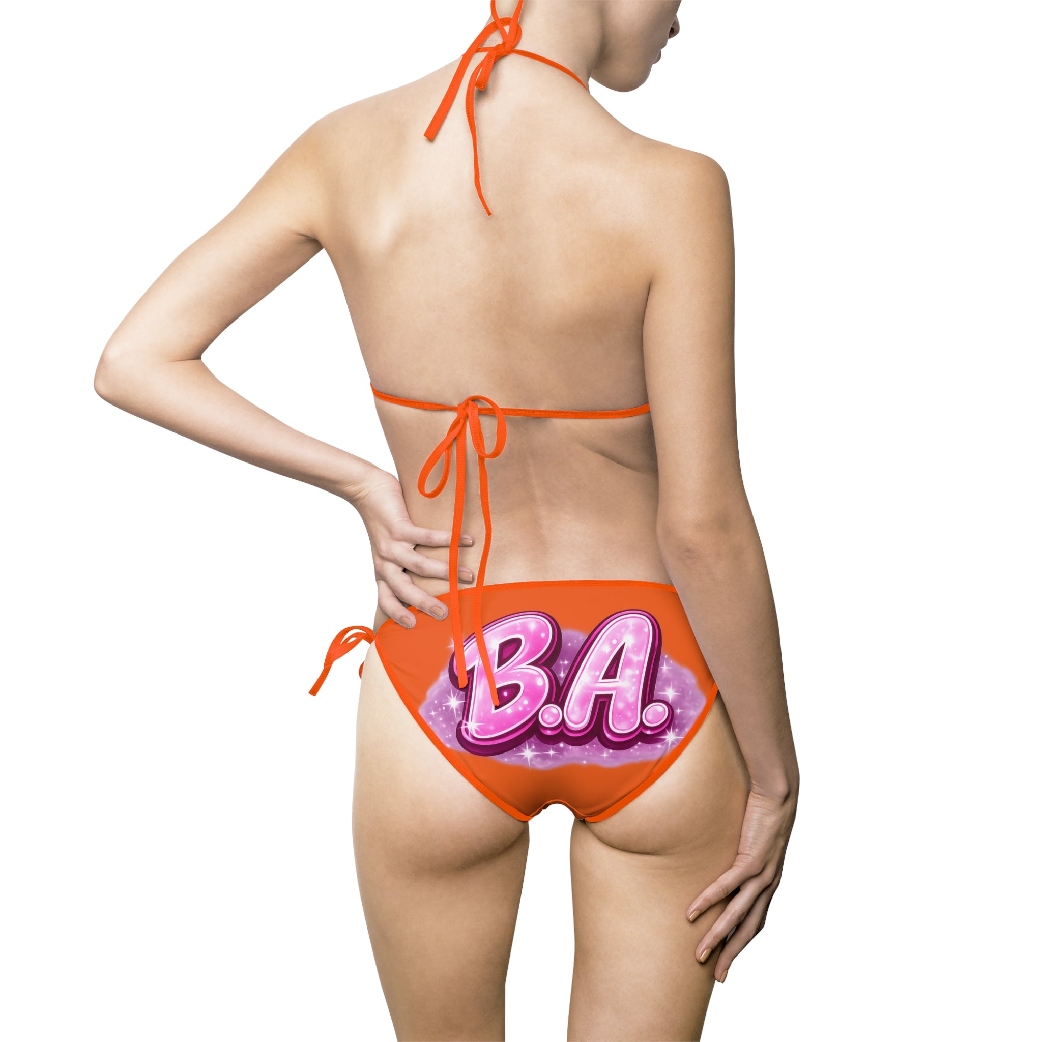 ORANGE Baddie Authority Signature Bikini Set India Rose Collection all black
