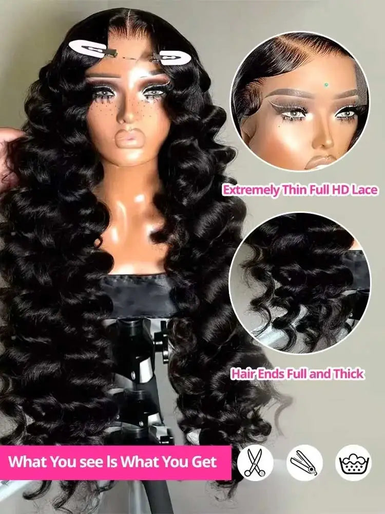 Baddie Authority Co• Loose Deep Wave Frontal Wig 250% 13x4-13x6 HD, or Lace Front!