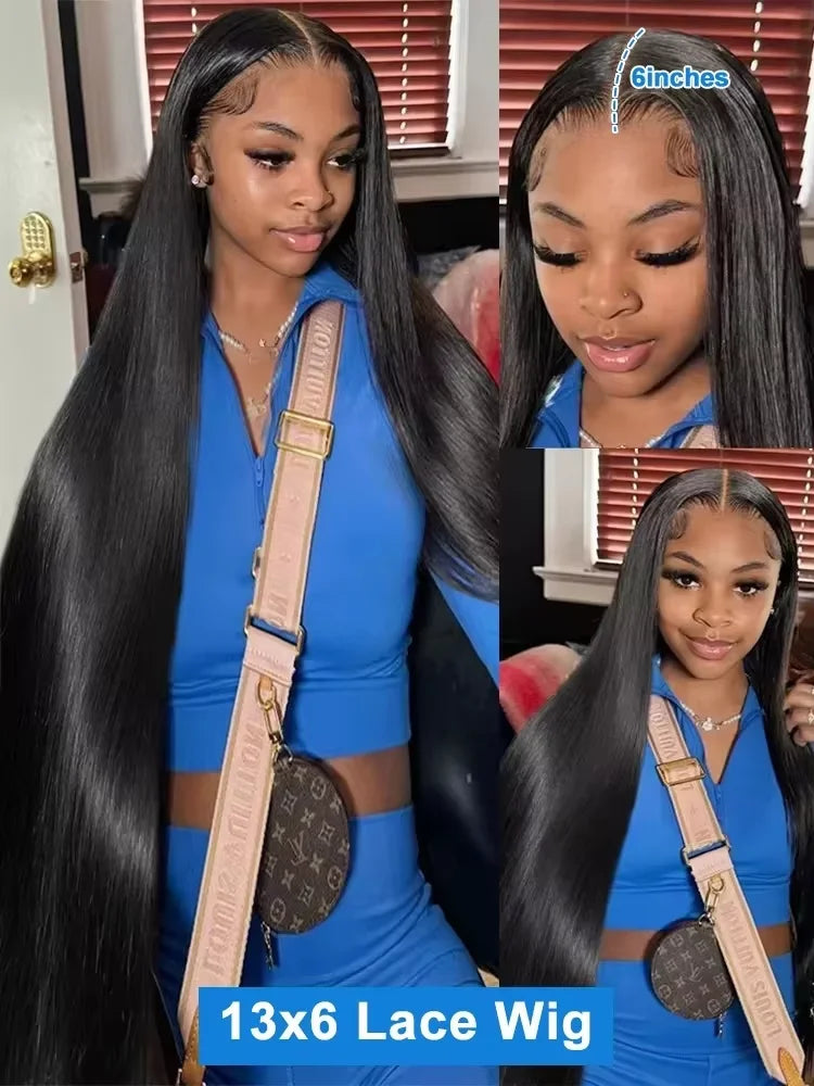 Raw Baddie Collection• 200% Density  13x6 HD Lace Front Wigs Indian Human Hair Bone Straight • Glueless Closure!