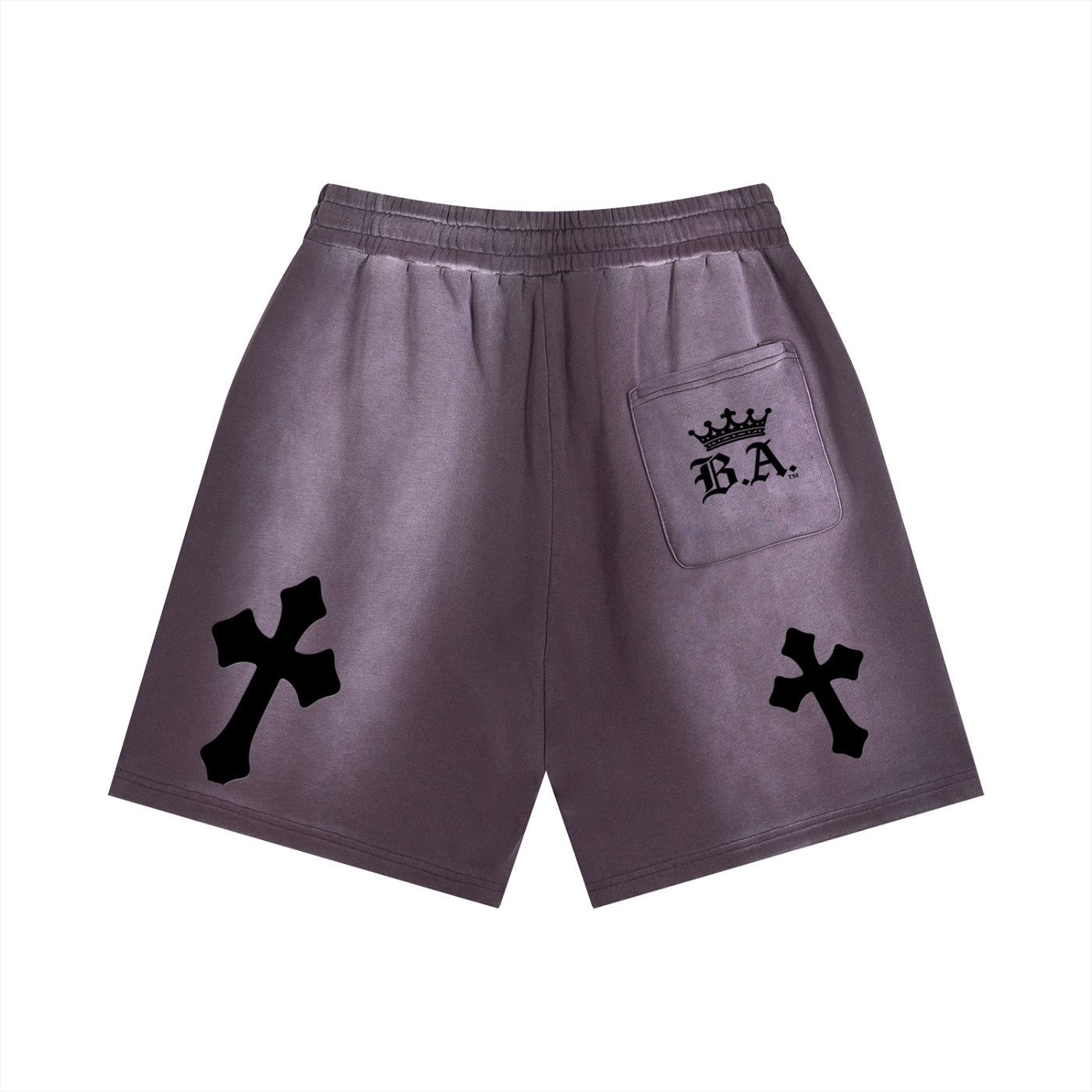 M.A.G. “Rockstar Cross” Distressed Grey Sweat Shorts