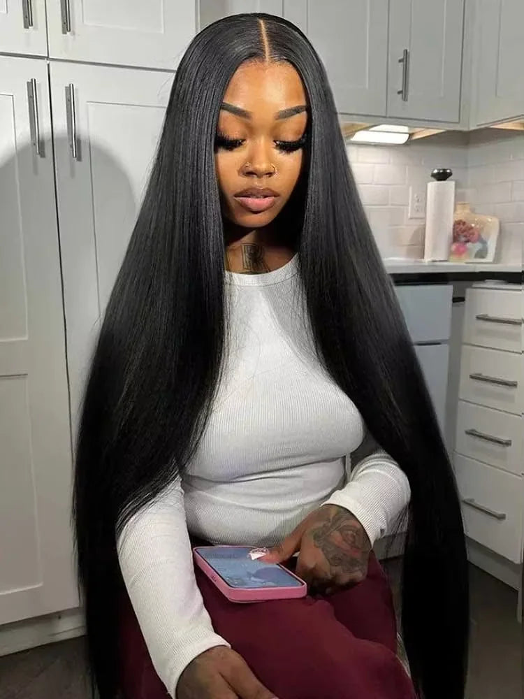 Raw Baddie Collection• 200% Density  13x6 HD Lace Front Wigs Indian Human Hair Bone Straight • Glueless Closure!