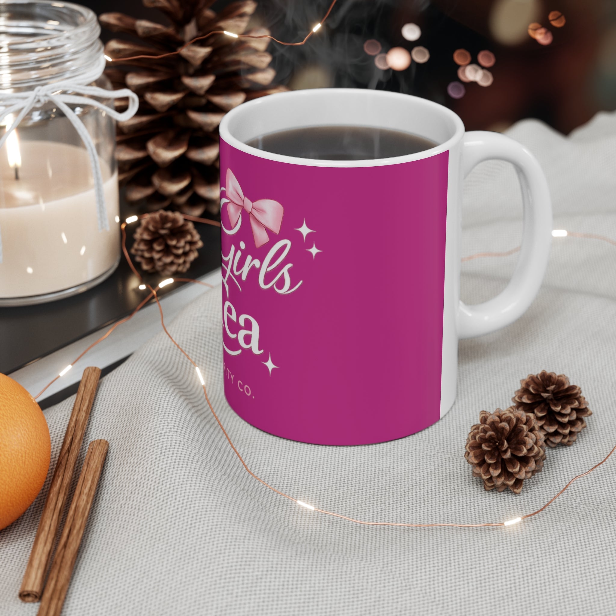 Dark Pink • PRETTY GIRLS SIP TEA EVEN FOR COFFEE TOO CUP BADDIE AUTHORITY CO. EDITION