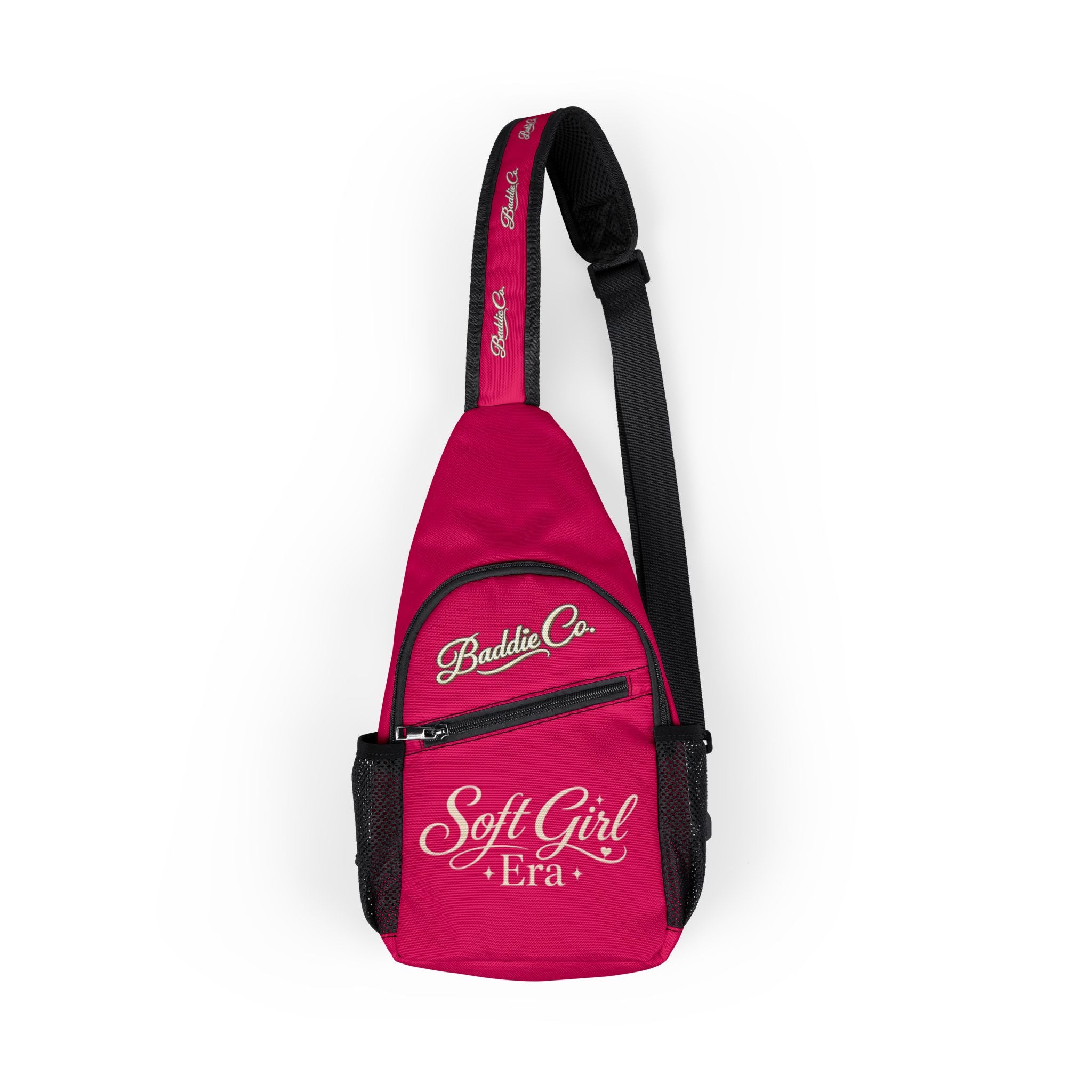 Dark Pink Baddie Co. Soft Girl Era Sling Chest Bag