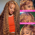 Luxury Girls• Curly Highlight Wig Human Hair Honey Blonde 13x4 Lace Front Deep Wave & 13x6 Hd Lace!