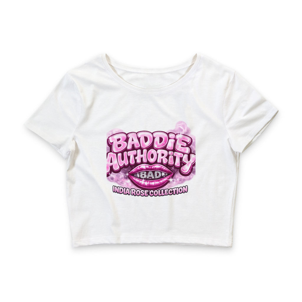 Baddie Authority Soft Luxe  PinK bubbly Crop Tee India Rose Collection