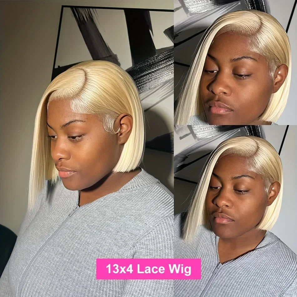 R!ch Girl💰• 613 Blonde Bob Wig Human Hair 13x6 Bob HD Lace Front 200 Density Straight  Pre Plucked!