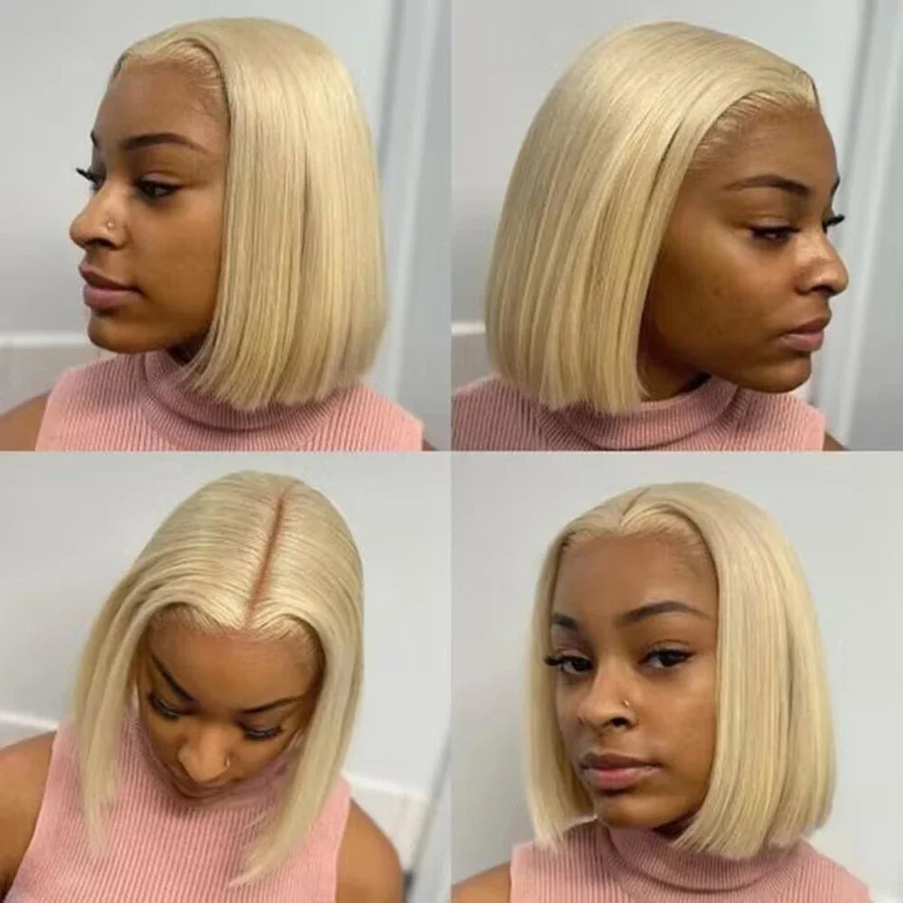 R!ch Girl💰• 613 Blonde Bob Wig Human Hair 13x6 Bob HD Lace Front 200 Density Straight  Pre Plucked!