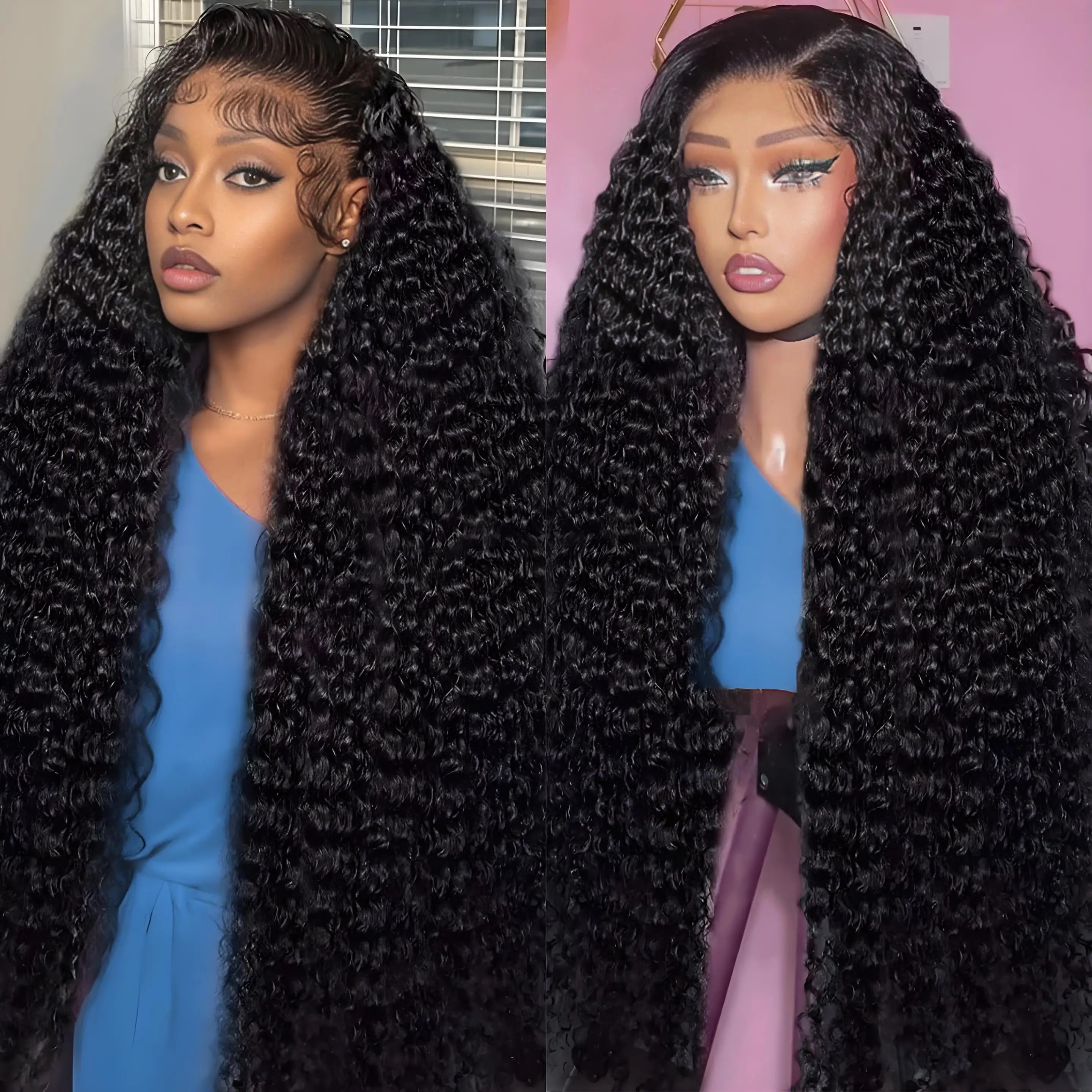 Island GYAL🏝️🍹• 13x6 Hd Transparent Deep Wave Lace Front Wig • Human Hair 250 Density Curly  Pre Plucked Brazilian Textured !