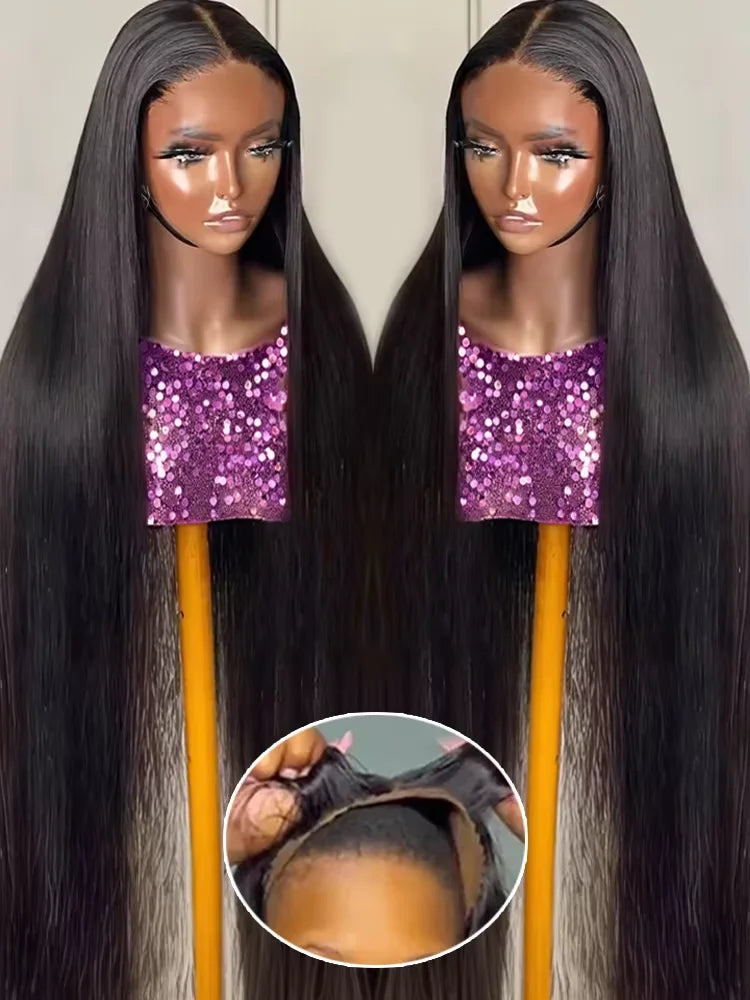 Raw Baddie Collection• 200% Density  13x6 HD Lace Front Wigs Indian Human Hair Bone Straight • Glueless Closure!