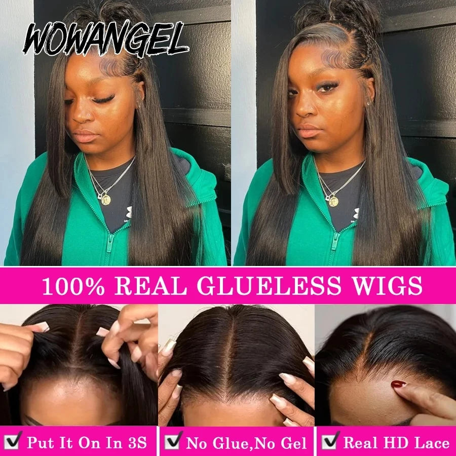 Raw Bad SH! “Baddie Authority Co. 250% Pre Bleached 13x6 HD Lace Front Wigs Glueless Straight Human Hair Pre Plucked Brazilian texture !