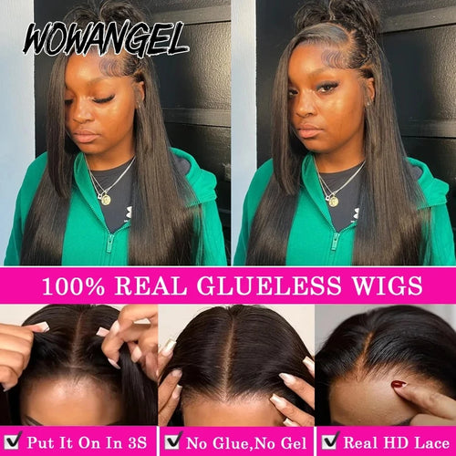 Raw Bad SH! “Baddie Authority Co. 250% Pre Bleached 13x6 HD Lace Front Wigs Glueless Straight Human Hair Pre Plucked Brazilian texture !